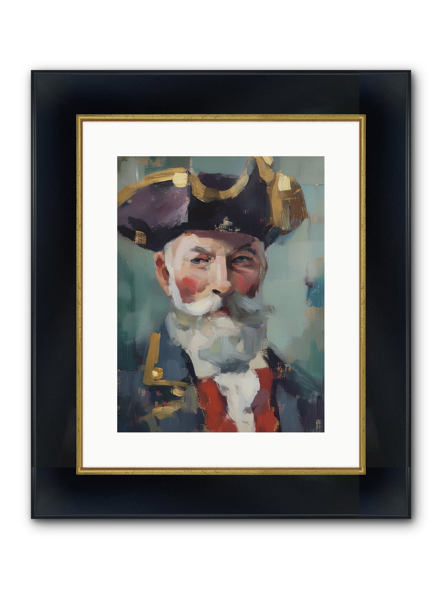 Admiral Of Ocean's Heart Framed Print - Wide Black w/Gold 12x16