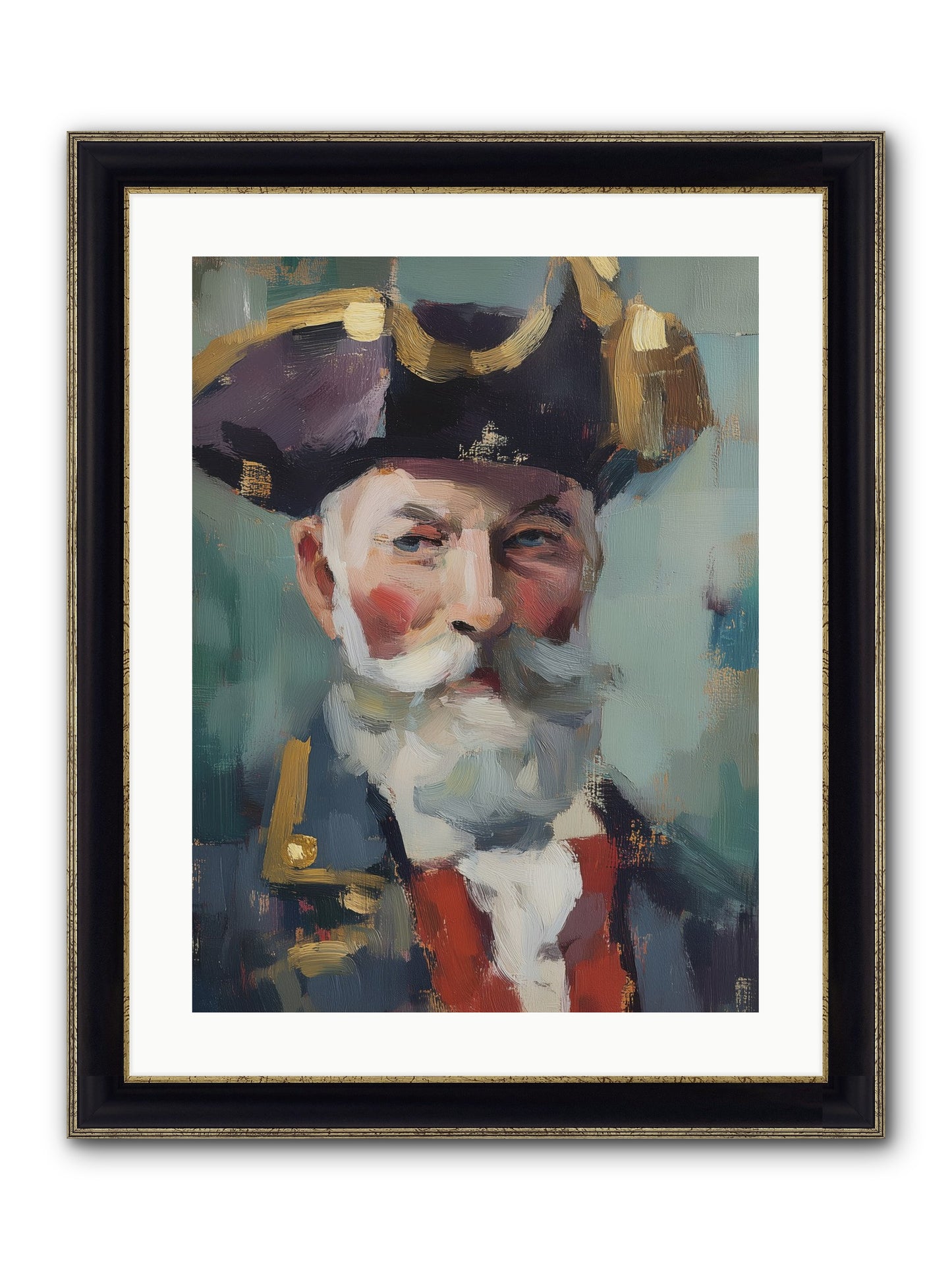 Admiral Of Ocean's Heart Framed Print - Black & Gold 18x24