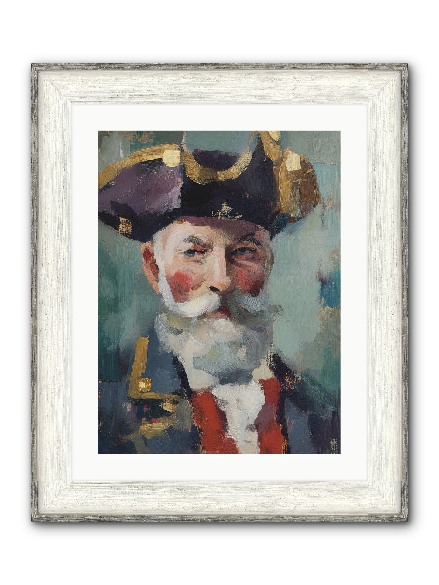 Admiral Of Ocean's Heart Framed Print - Driftwood White 18x24