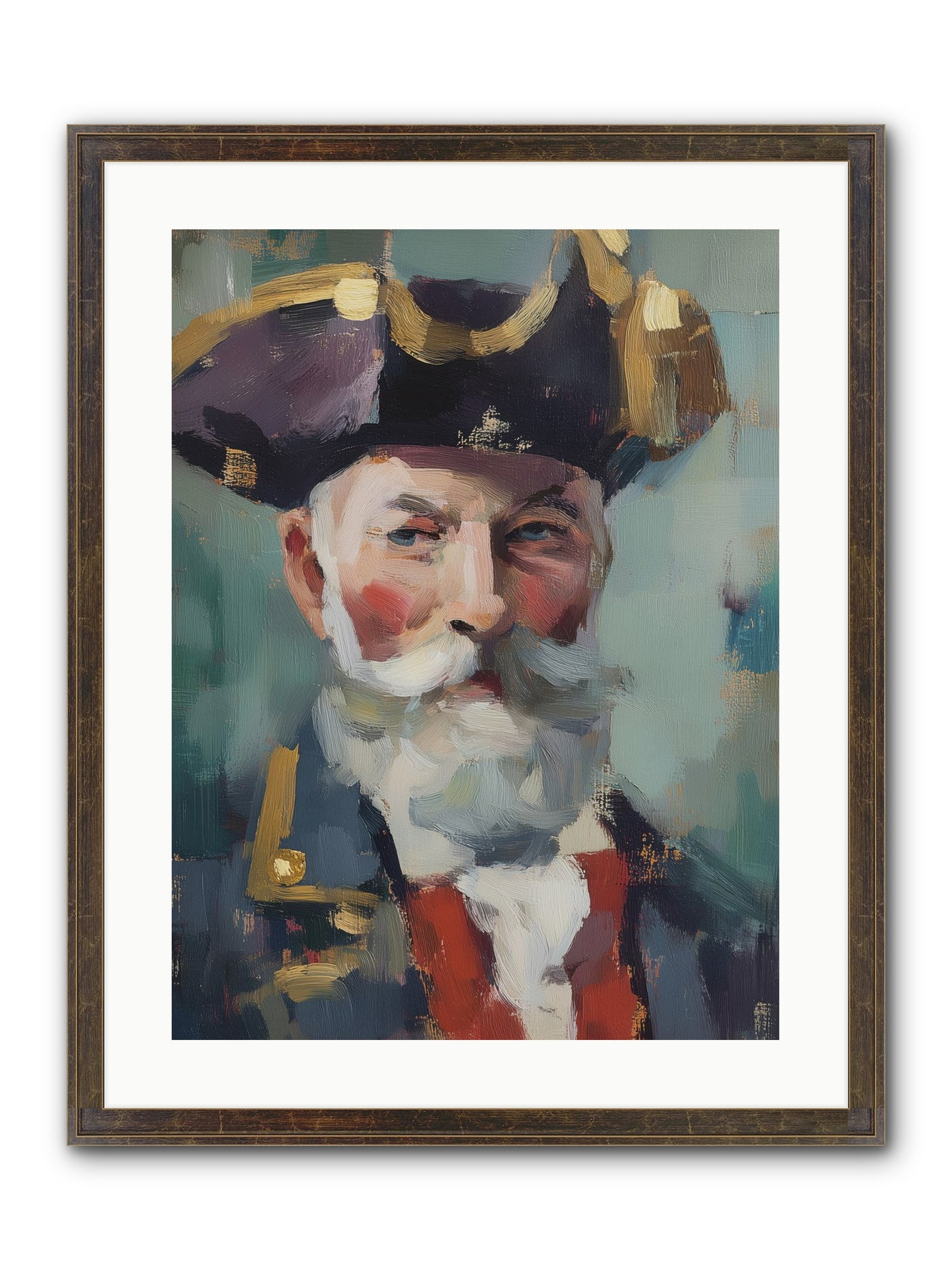 Admiral Of Ocean's Heart Framed Print - Slimwoods Black/Gold 18x24