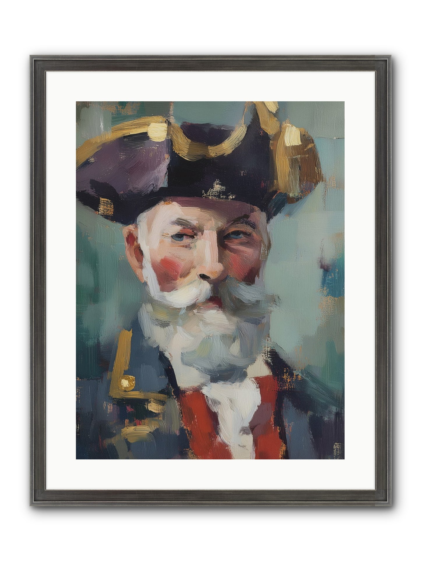 Admiral Of Ocean's Heart Framed Print - Slimwoods Black/Silver 18x24