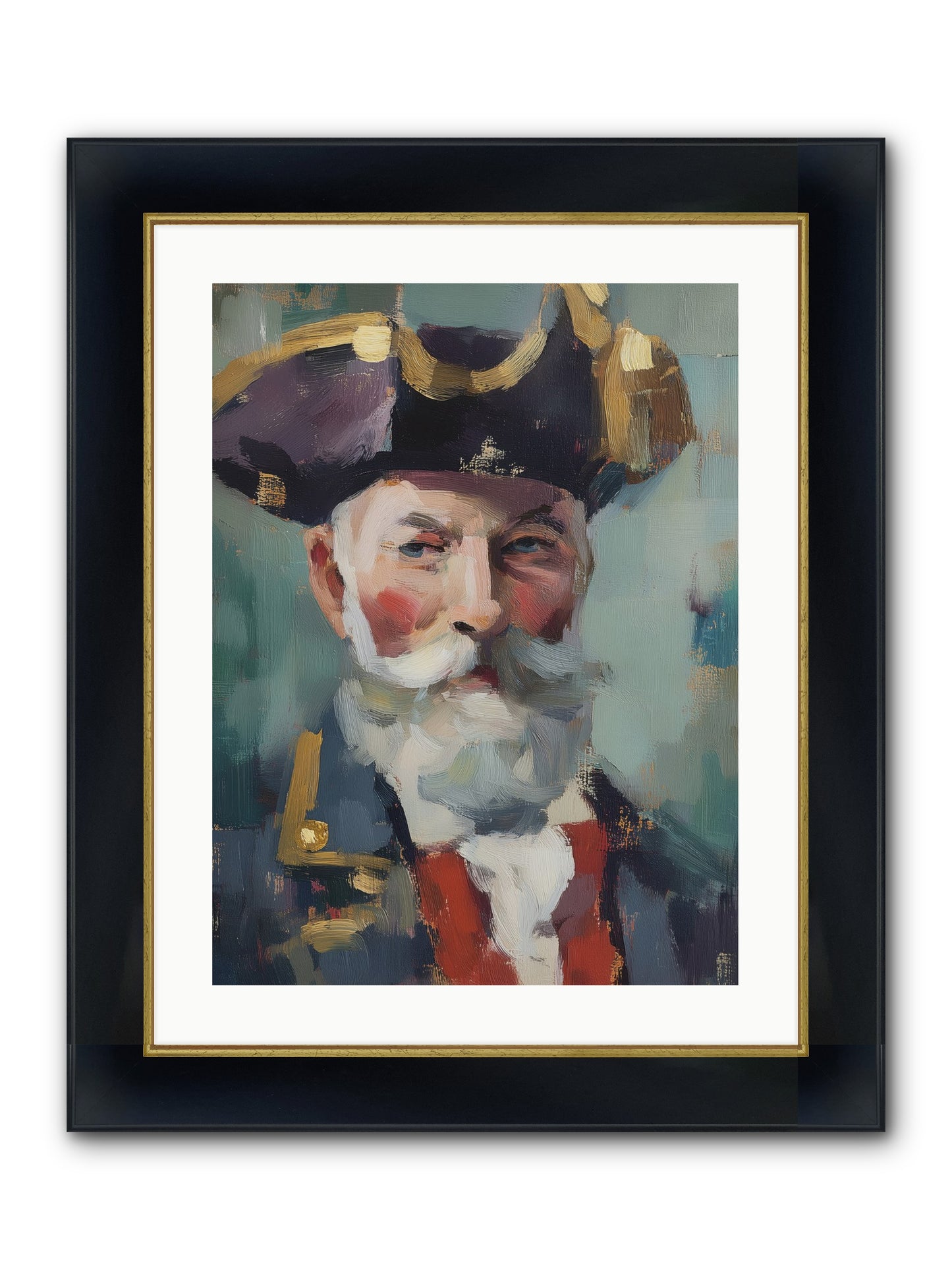 Admiral Of Ocean's Heart Framed Print - Wide Black w/Gold 18x24
