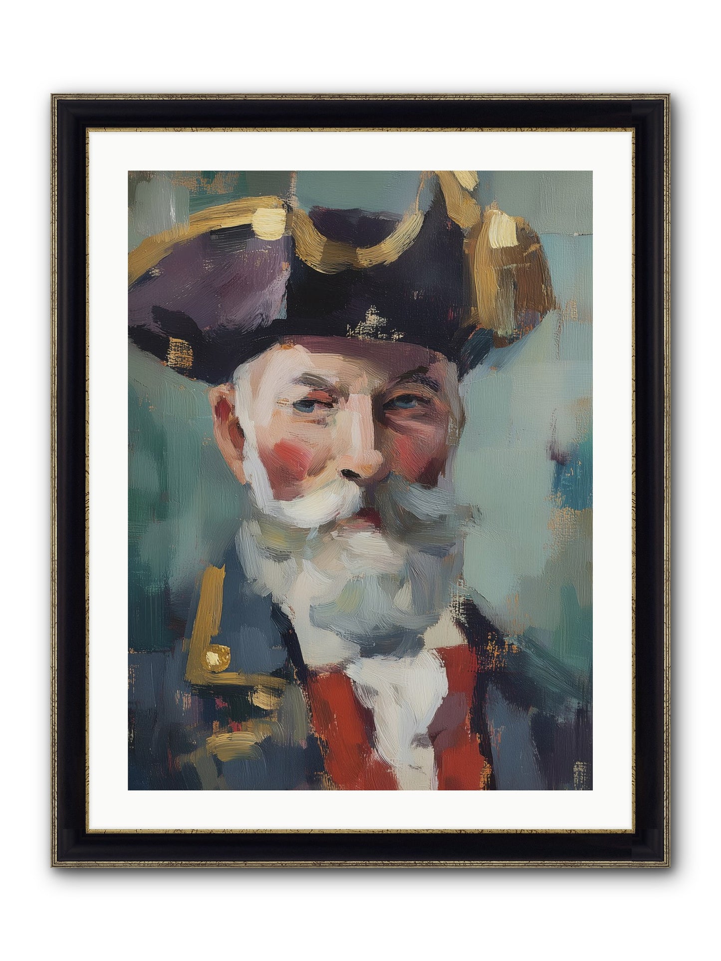 Admiral Of Ocean's Heart Framed Print - Black & Gold 24x32