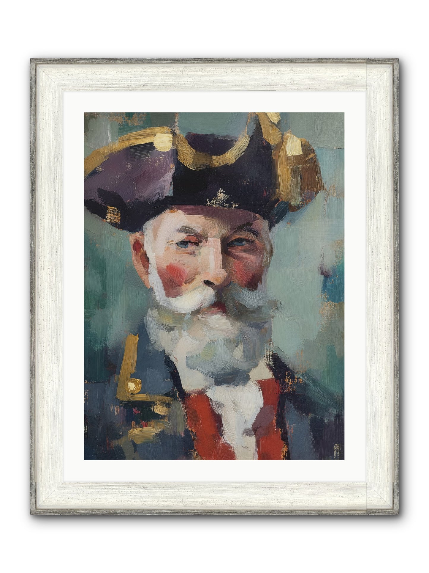 Admiral Of Ocean's Heart Framed Print - Driftwood White 24x32