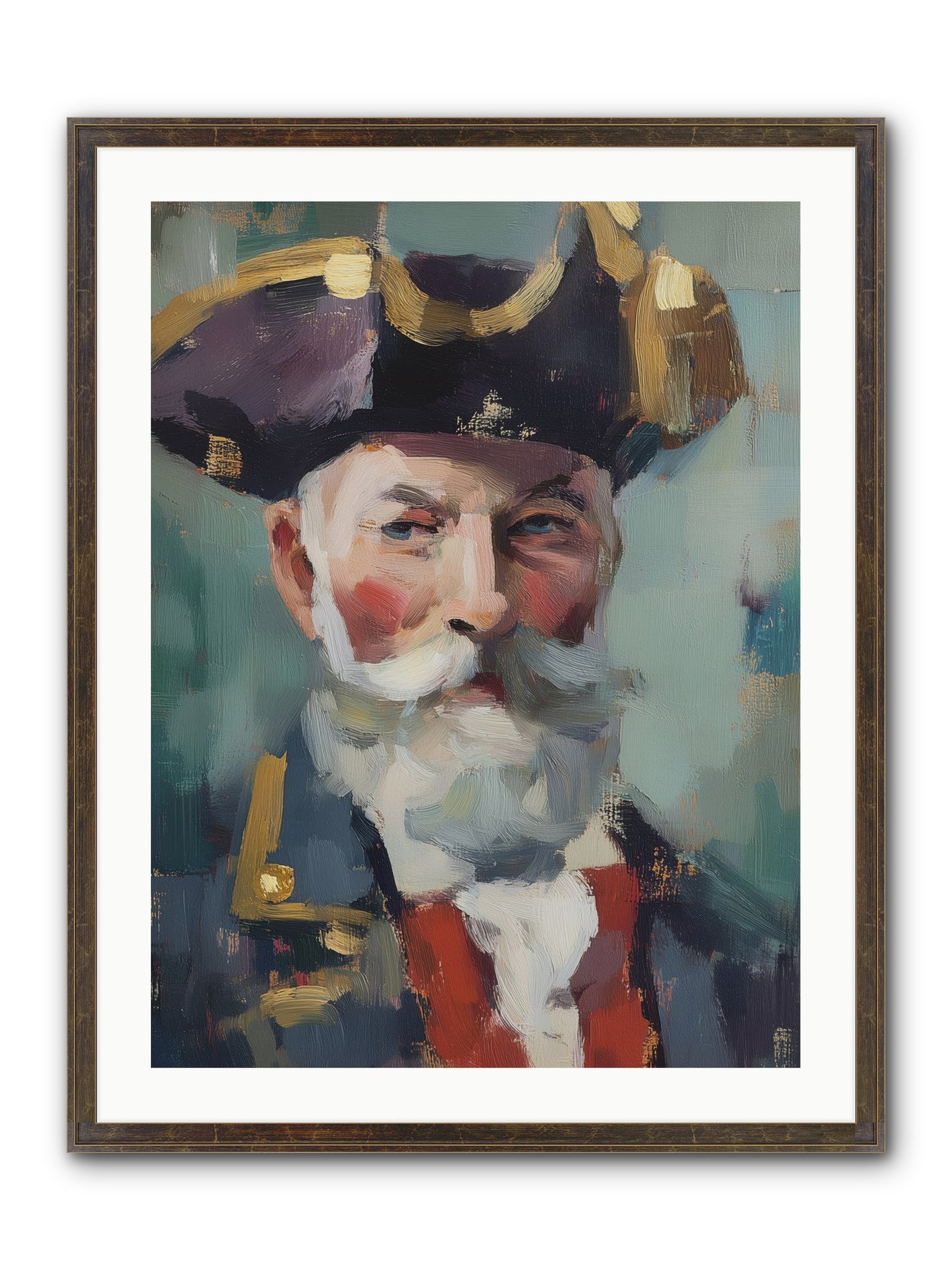 Admiral Of Ocean's Heart Framed Print - Slimwoods Black/Gold 24x32