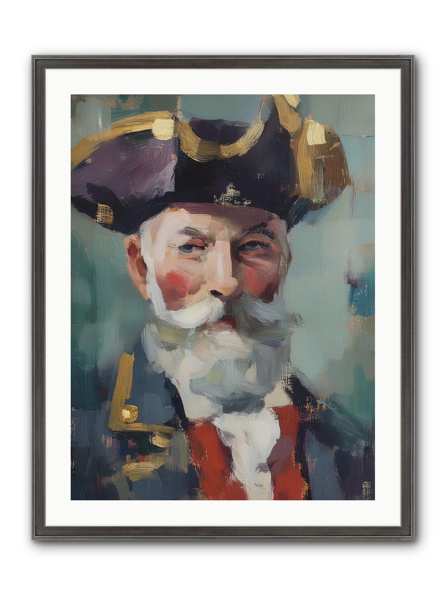 Admiral Of Ocean's Heart Framed Print - Slimwoods Black/Silver 24x32