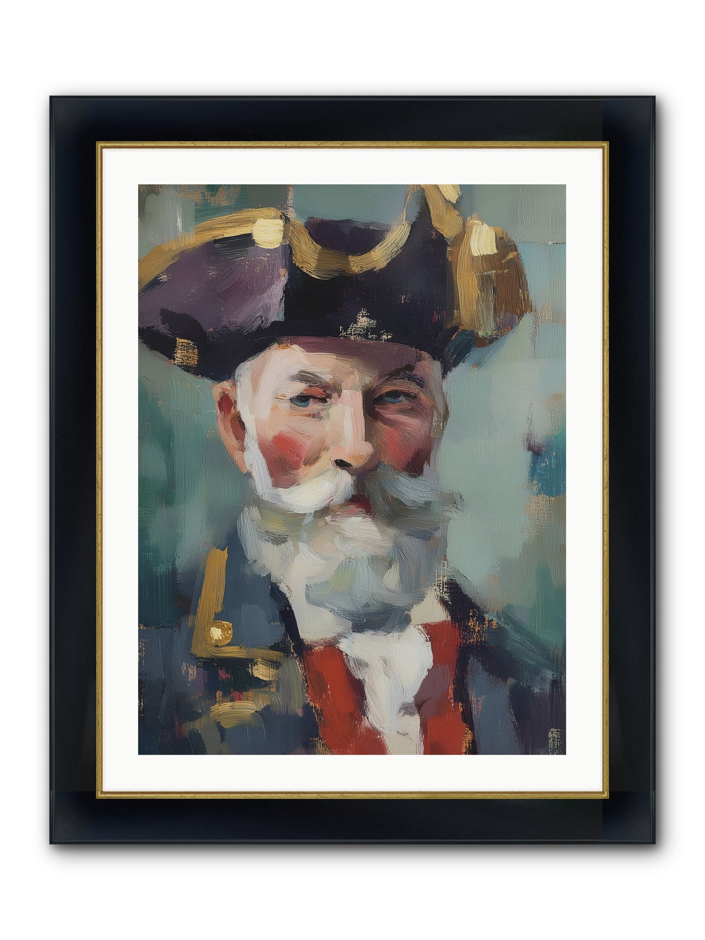 Admiral Of Ocean's Heart Framed Print - Wide Black w/Gold 24x32