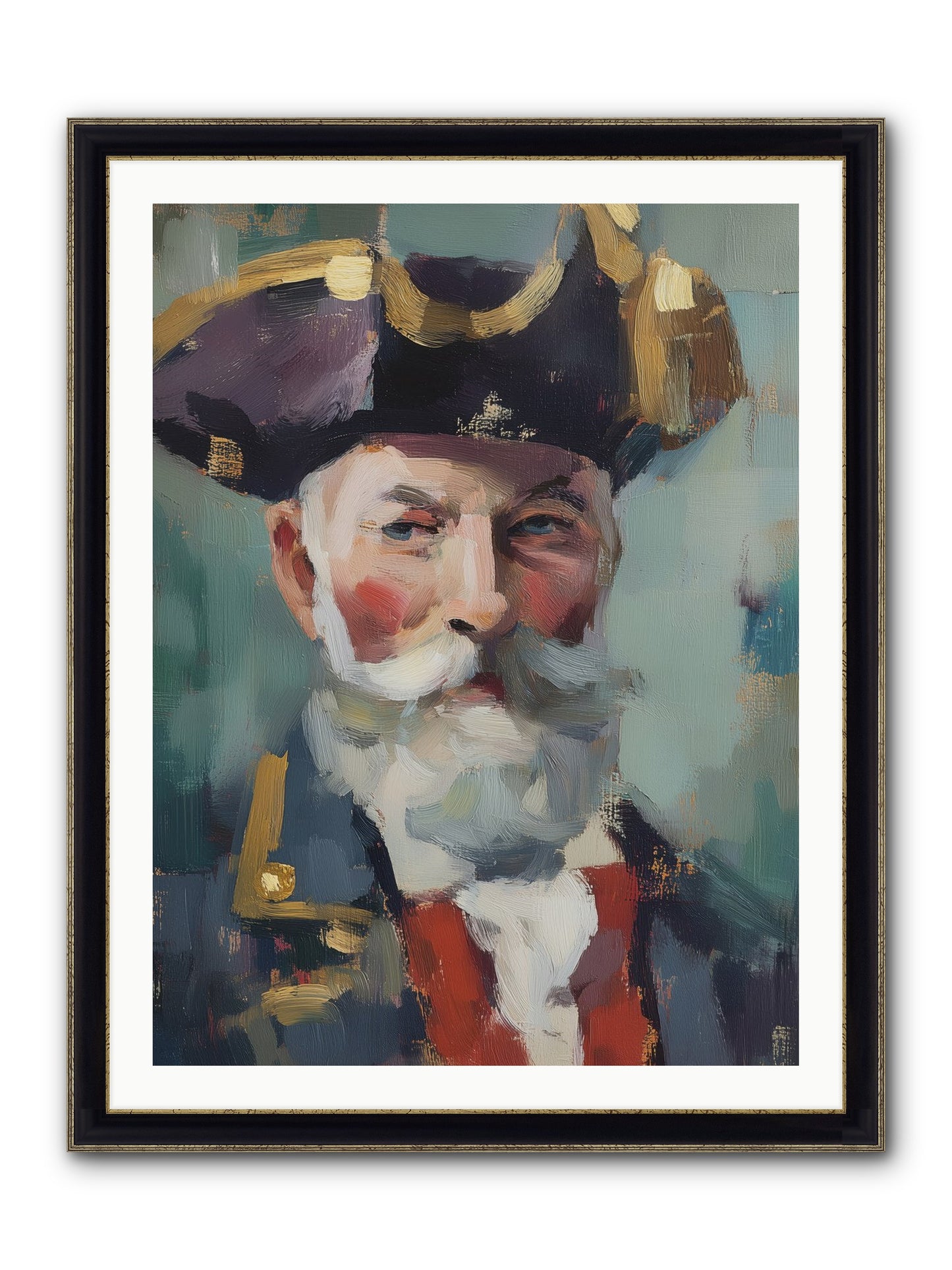 Admiral Of Ocean's Heart Framed Print - Black & Gold 30x40