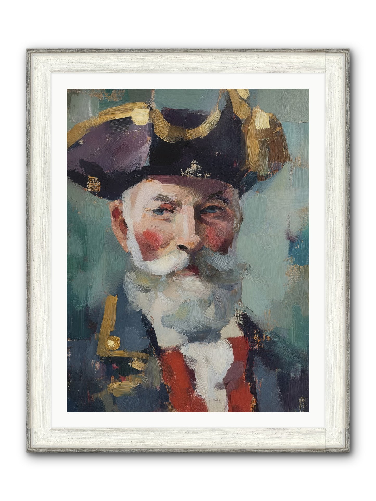Admiral Of Ocean's Heart Framed Print - Driftwood White 30x40