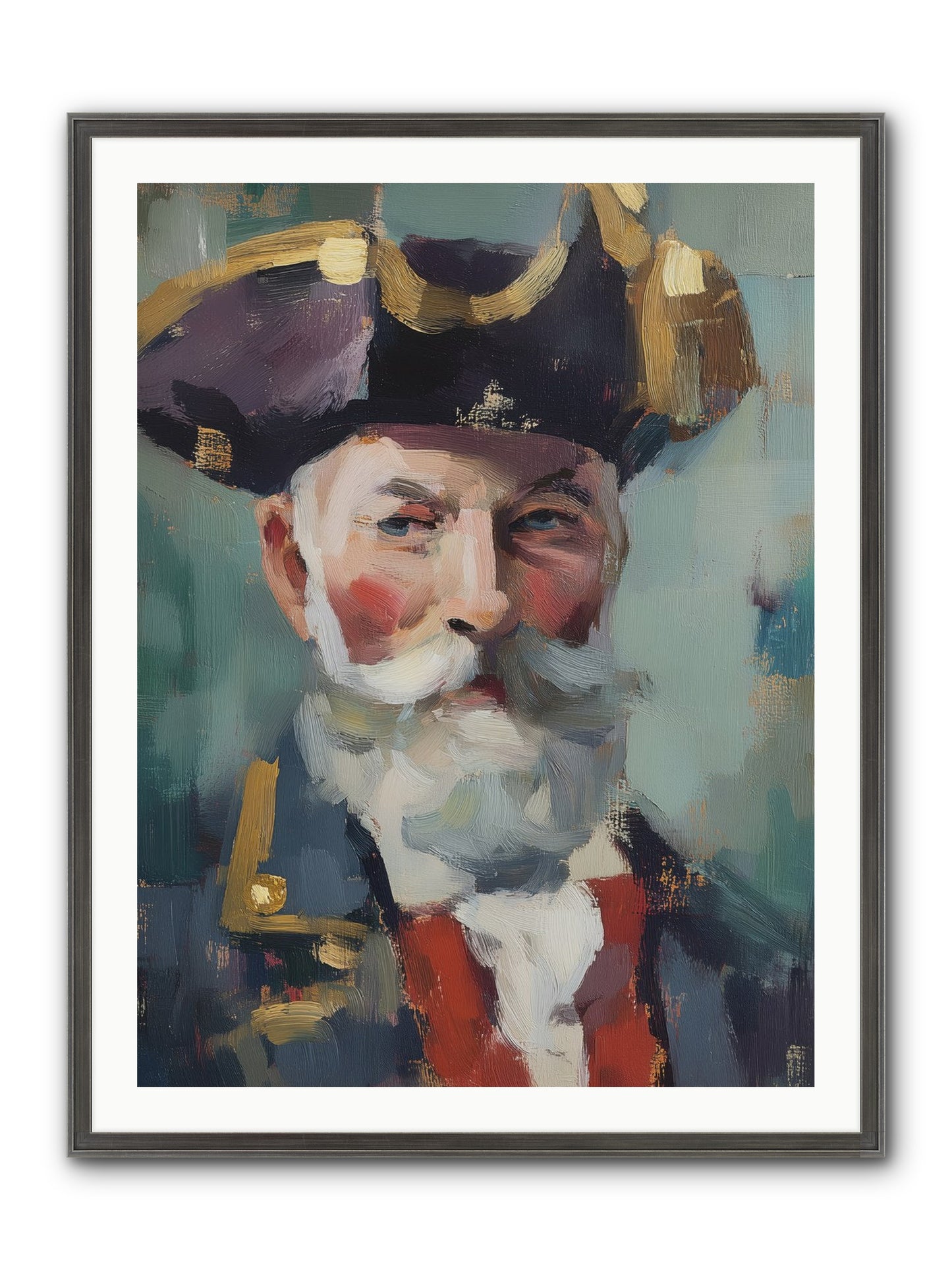 Admiral Of Ocean's Heart Framed Print - Slimwoods Black/Silver 30x40