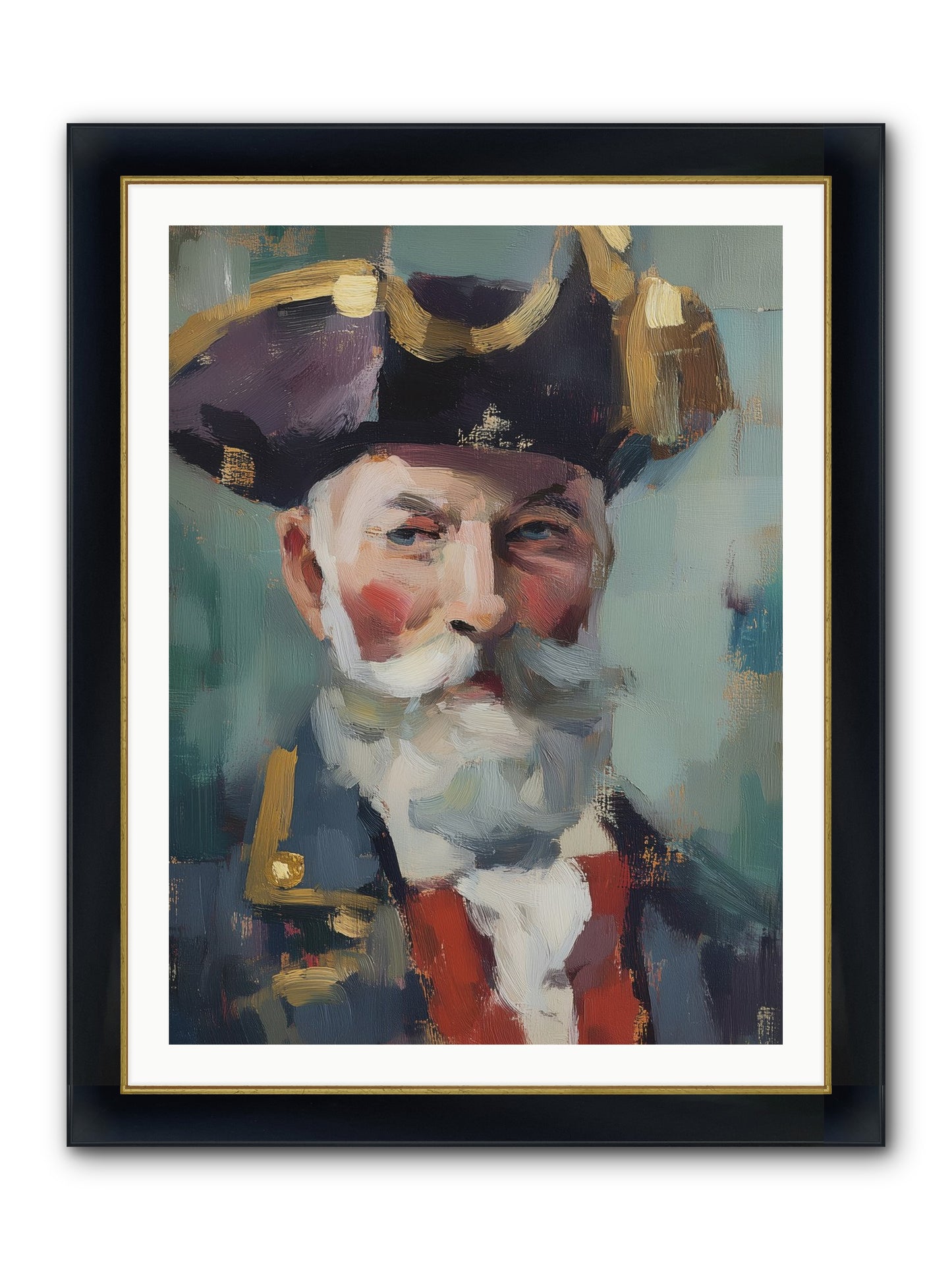 Admiral Of Ocean's Heart Framed Print - Wide Black w/Gold 30x40