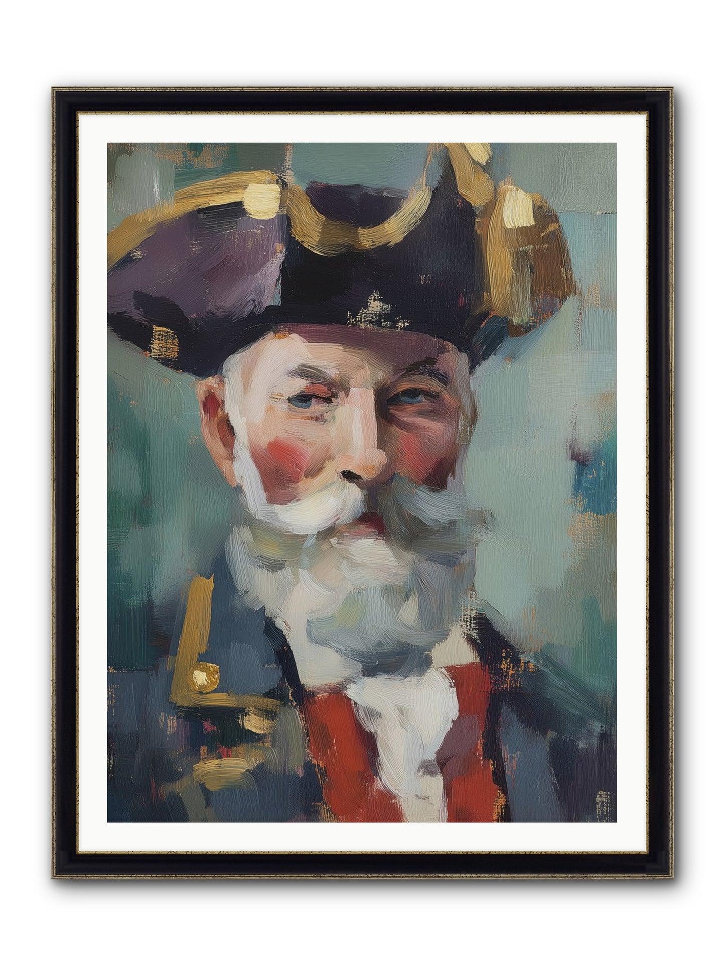 Admiral Of Ocean's Heart Framed Print - Black & Gold 36x48