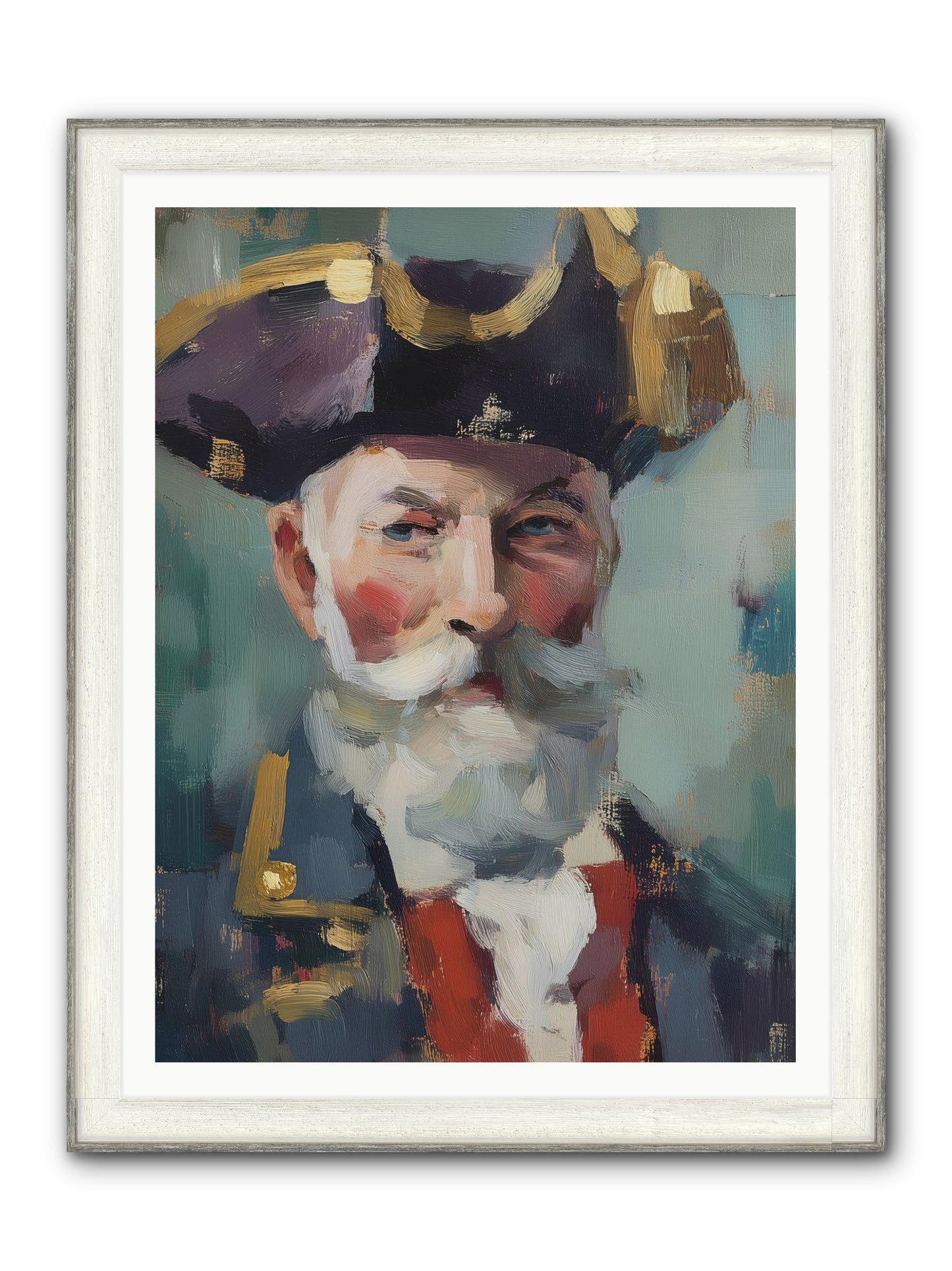 Admiral Of Ocean's Heart Framed Print - Driftwood White 36x48