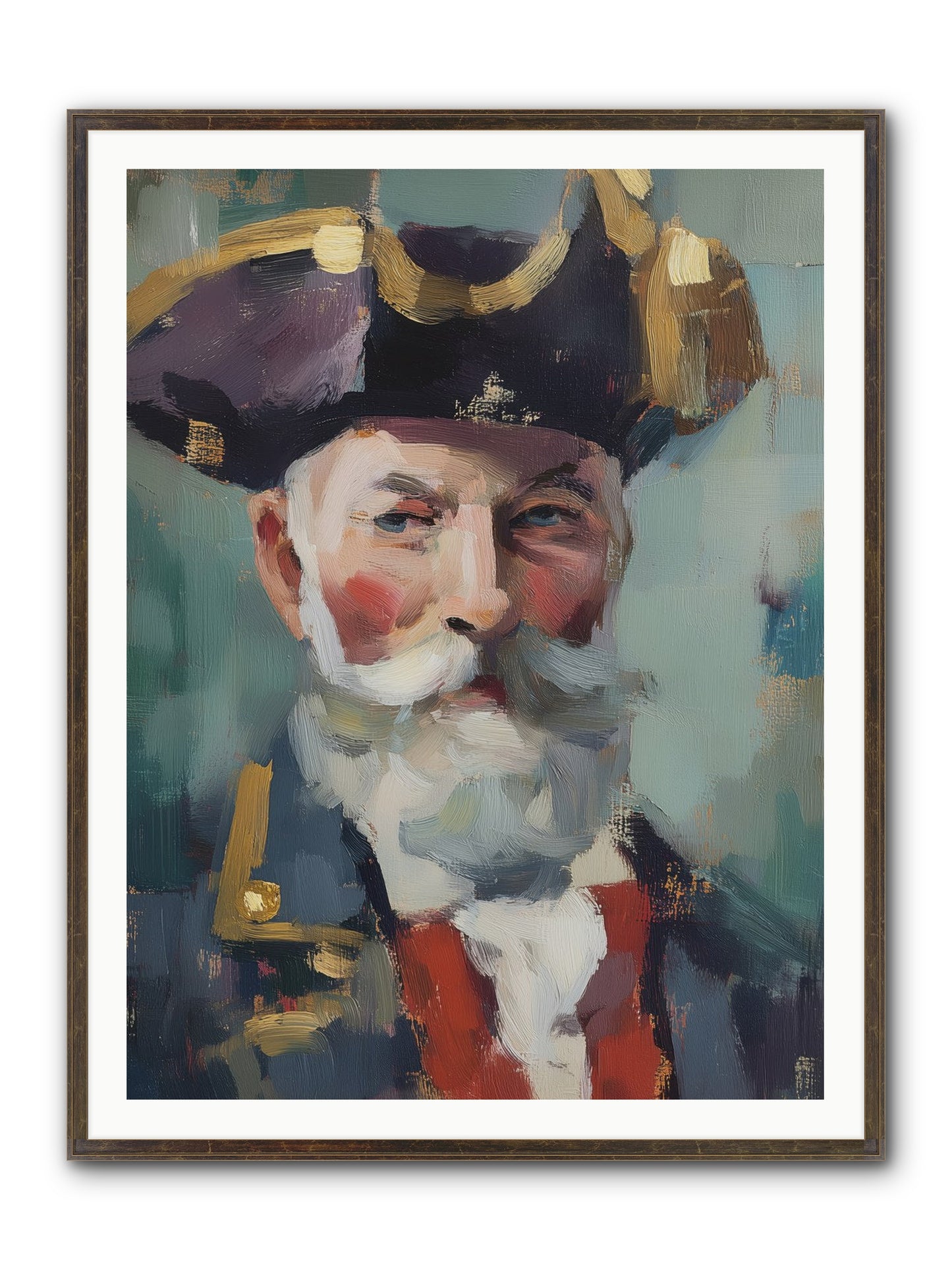 Admiral Of Ocean's Heart Framed Print - Slimwoods Black/Gold 36x48