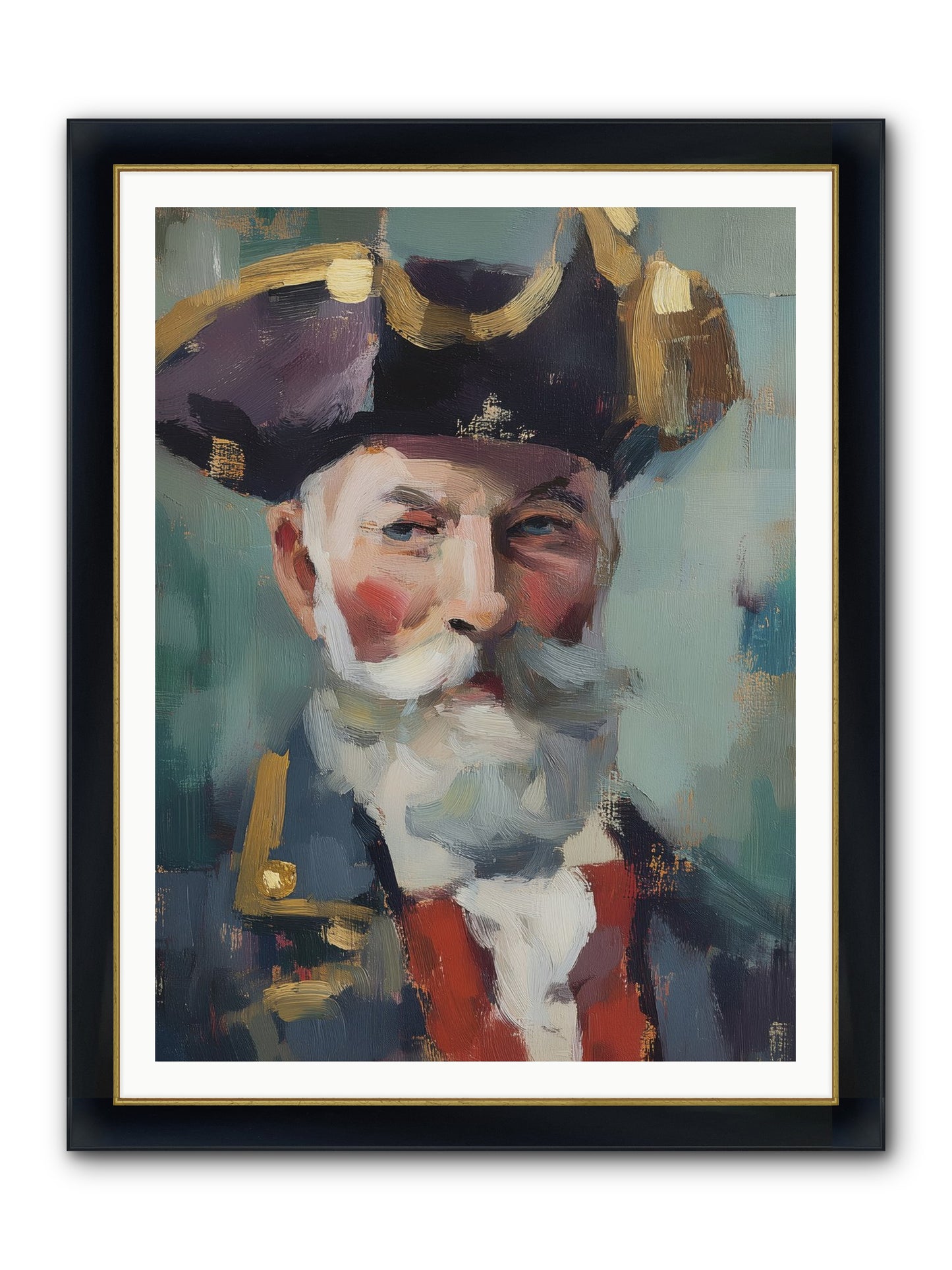 Admiral Of Ocean's Heart Framed Print - Wide Black w/Gold 36x48