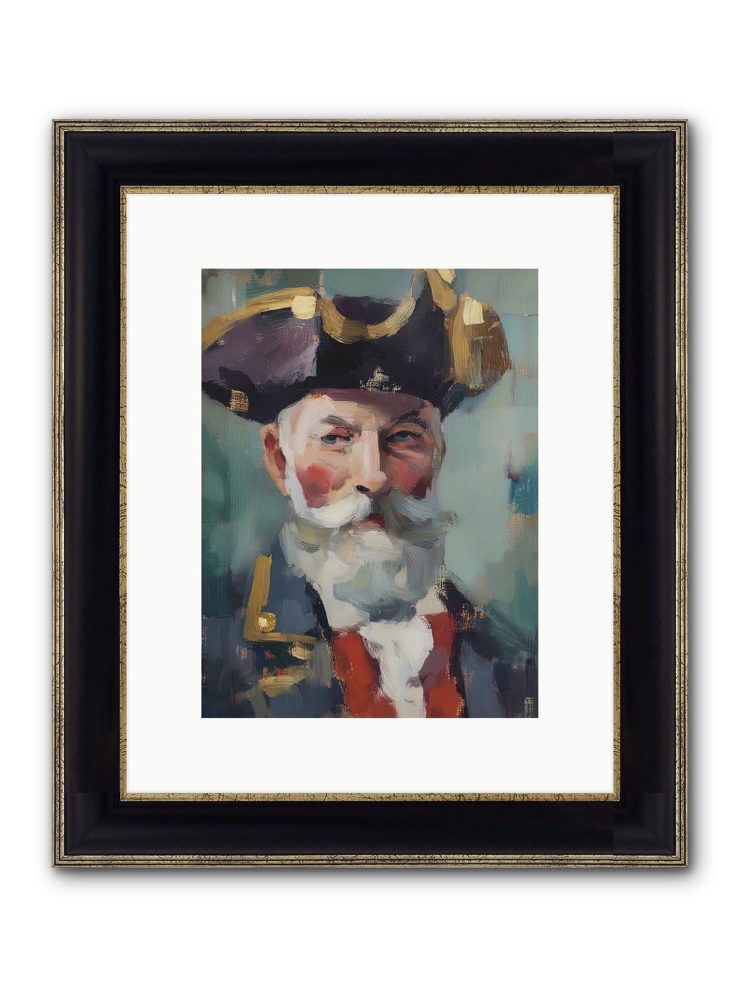 Admiral Of Ocean's Heart Framed Print - Black & Gold 9x12