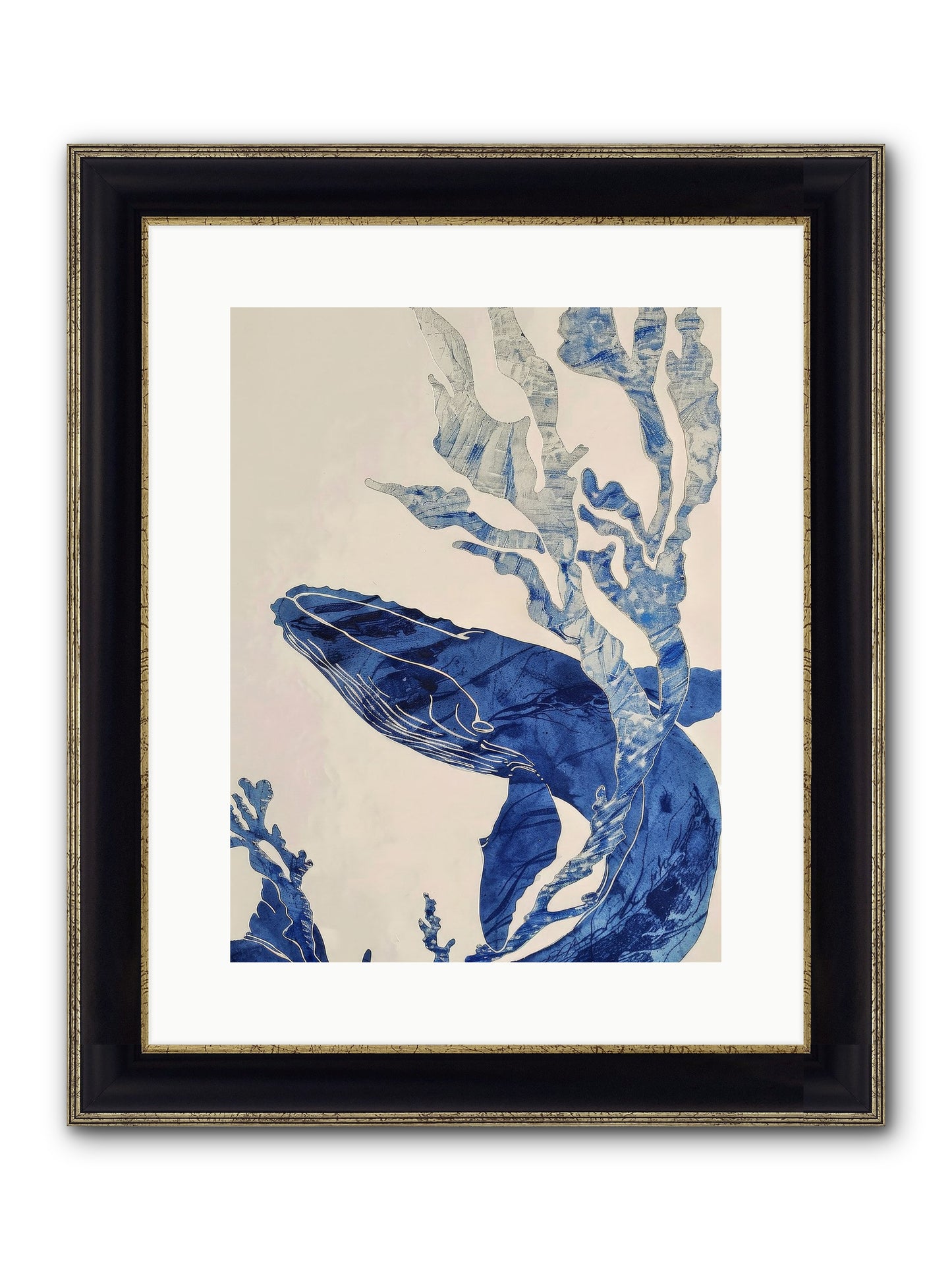 Aegean Echoes Framed Print - Black & Gold 12x16