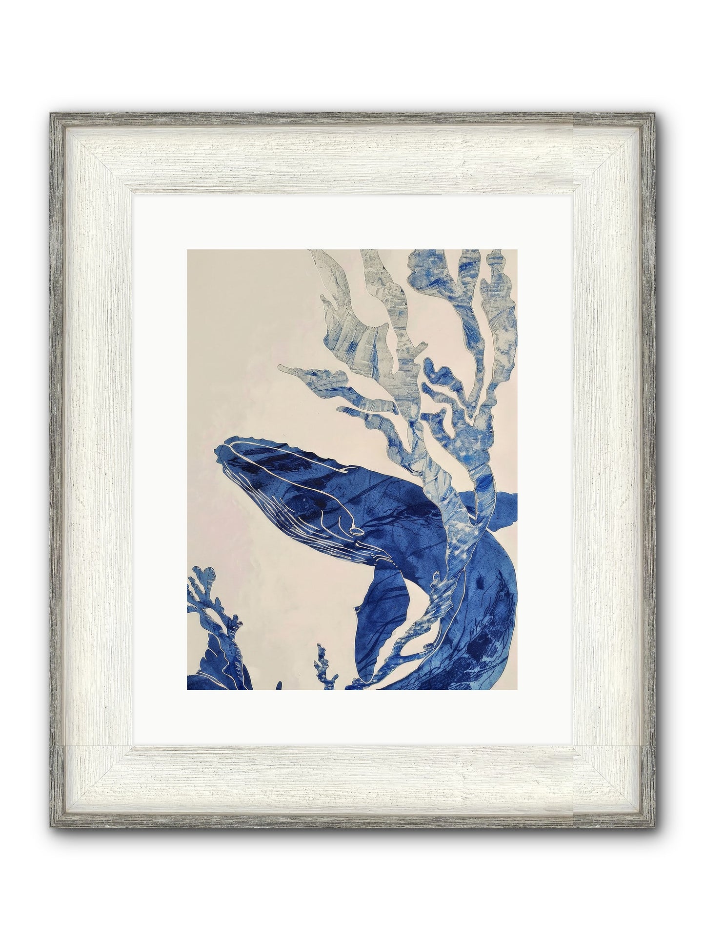 Aegean Echoes Framed Print - Driftwood White 12x16