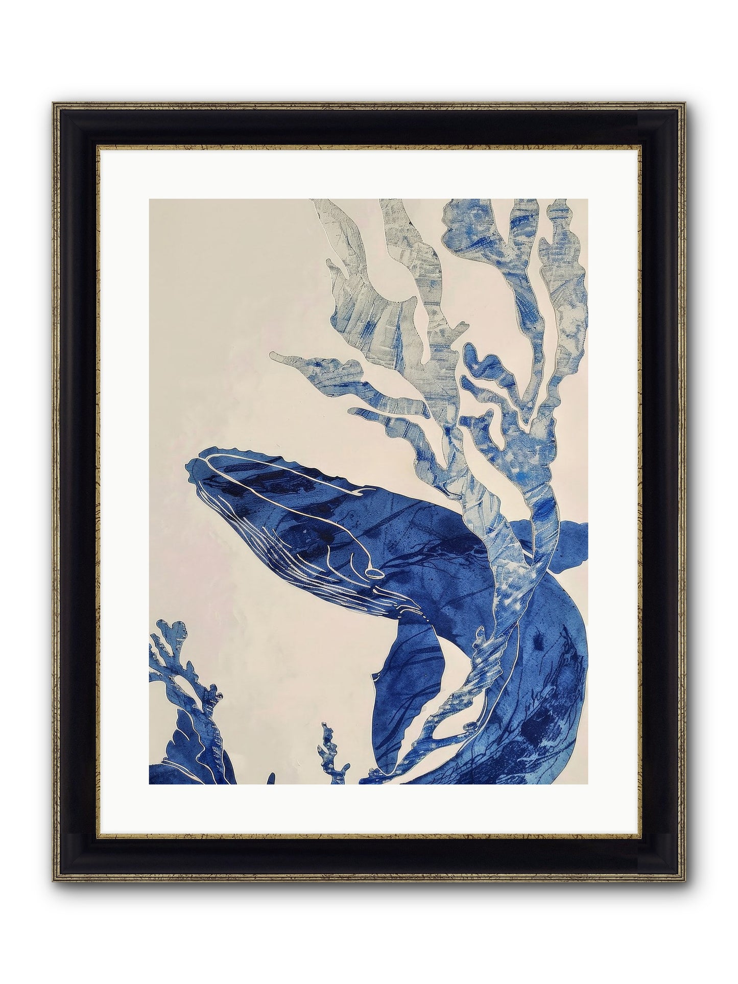 Aegean Echoes Framed Print - Black & Gold 18x24