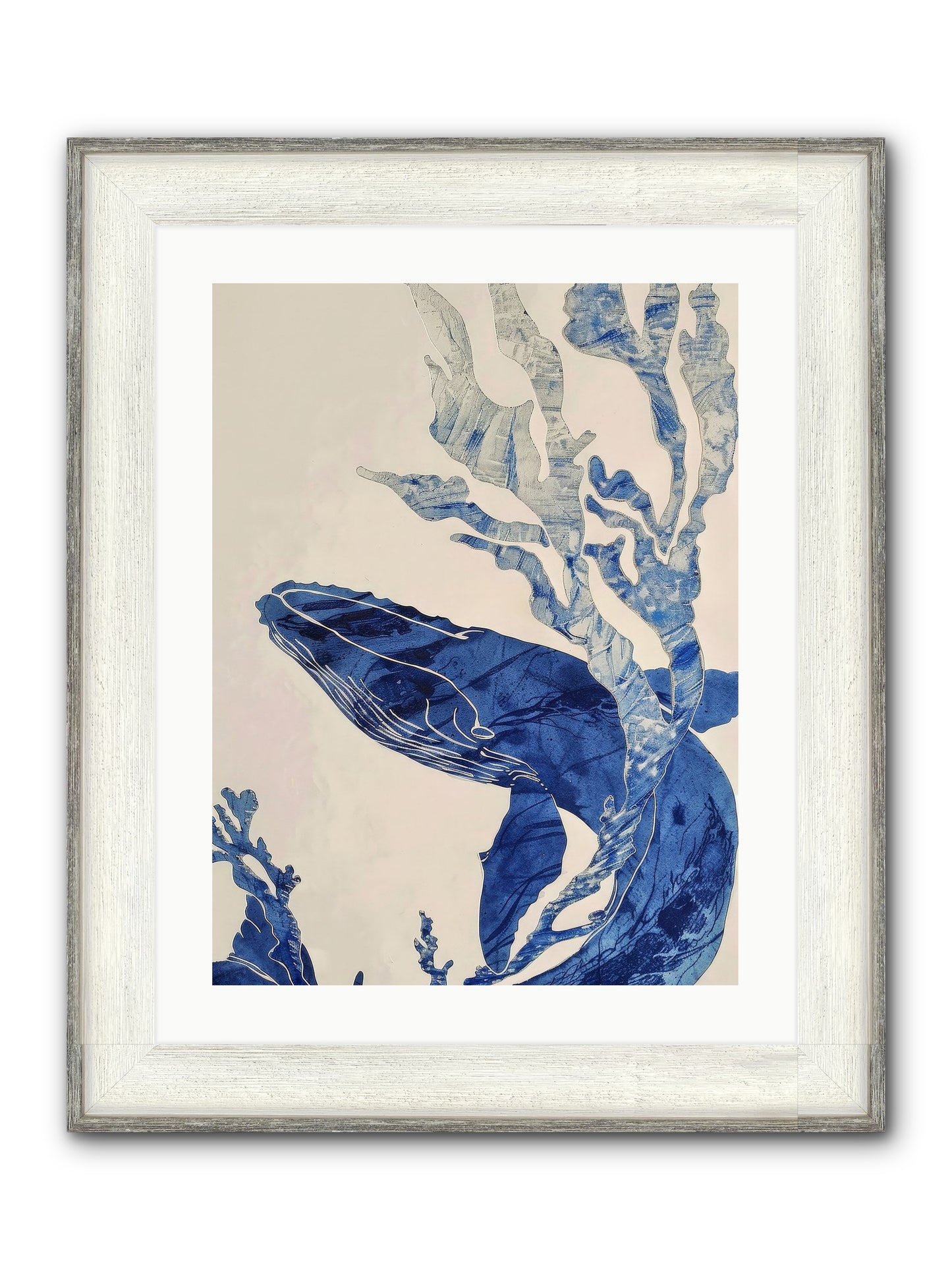 Aegean Echoes Framed Print - Driftwood White 18x24