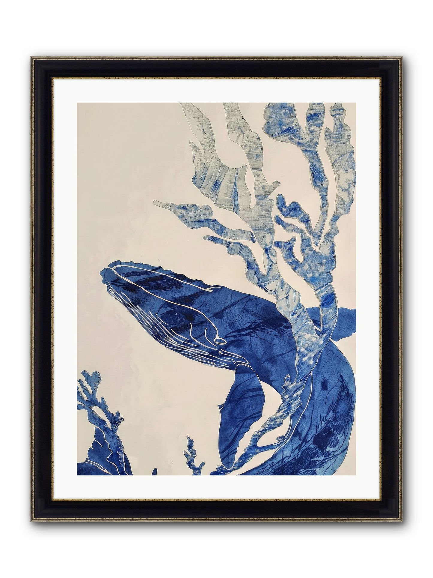 Aegean Echoes Framed Print - Black & Gold 24x32