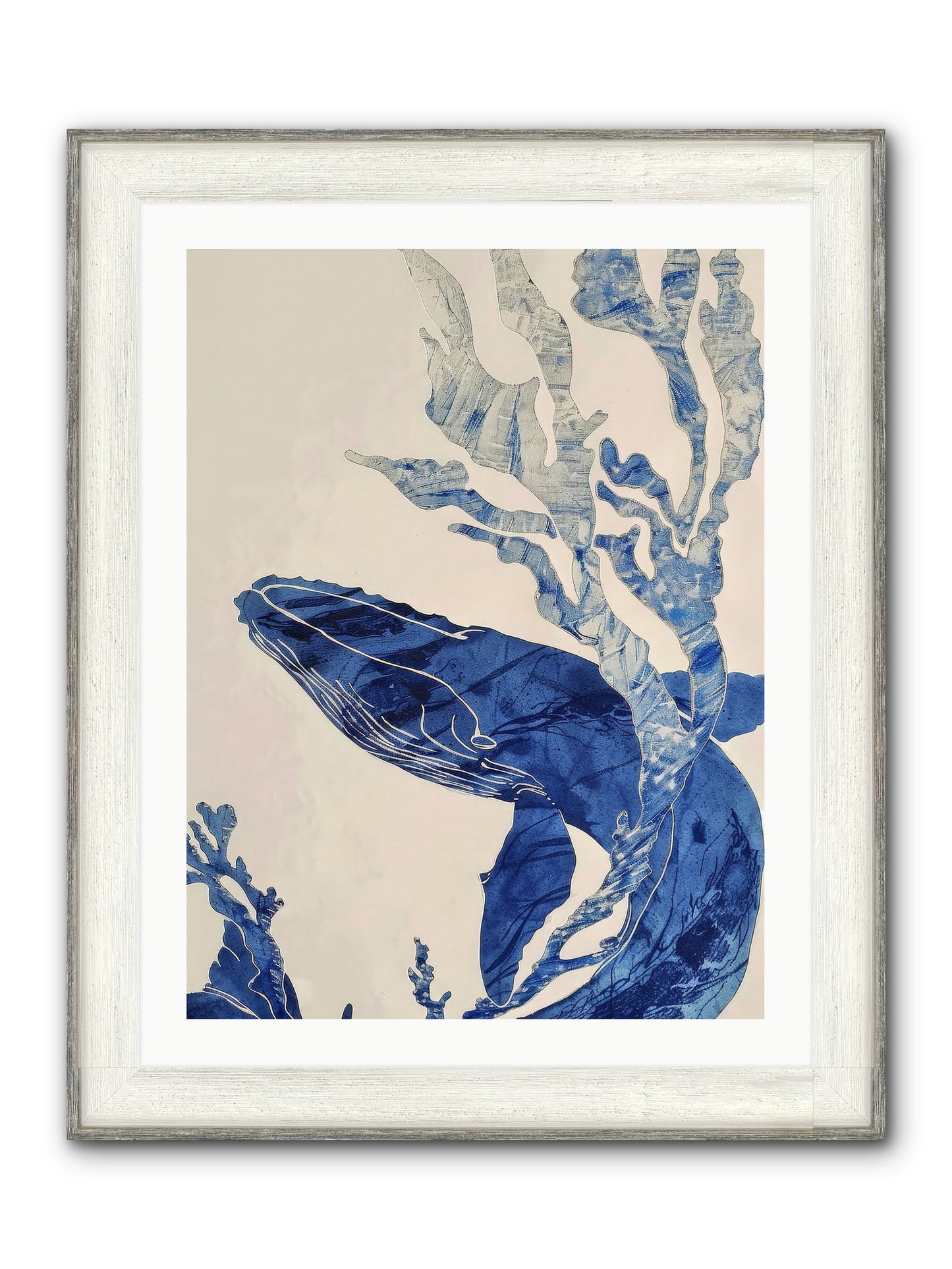 Aegean Echoes Framed Print - Driftwood White 24x32
