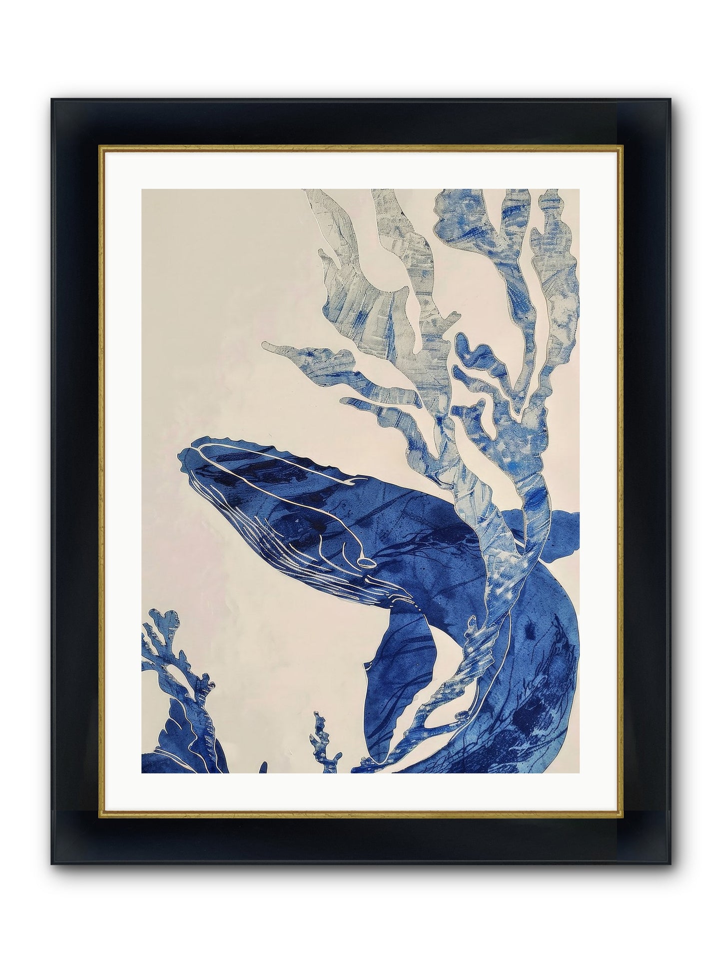 Aegean Echoes Framed Print - Wide Black w/Gold 24x32