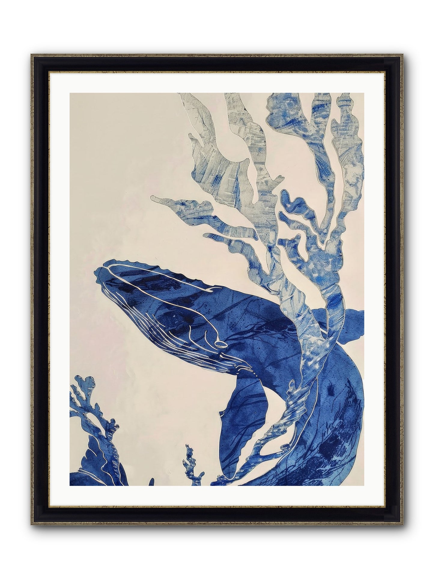 Aegean Echoes Framed Print - Black & Gold 30x40