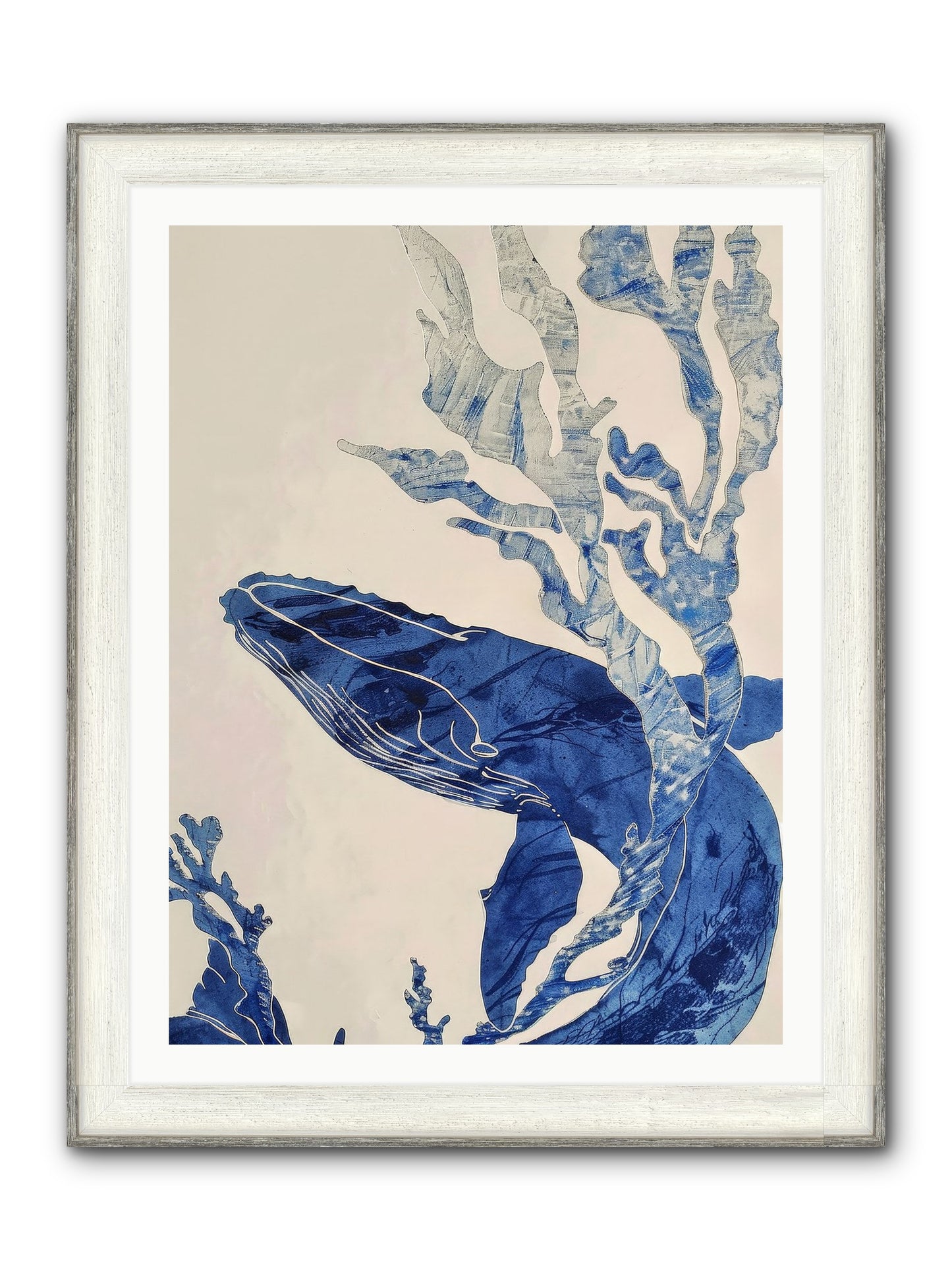 Aegean Echoes Framed Print - Driftwood White 30x40