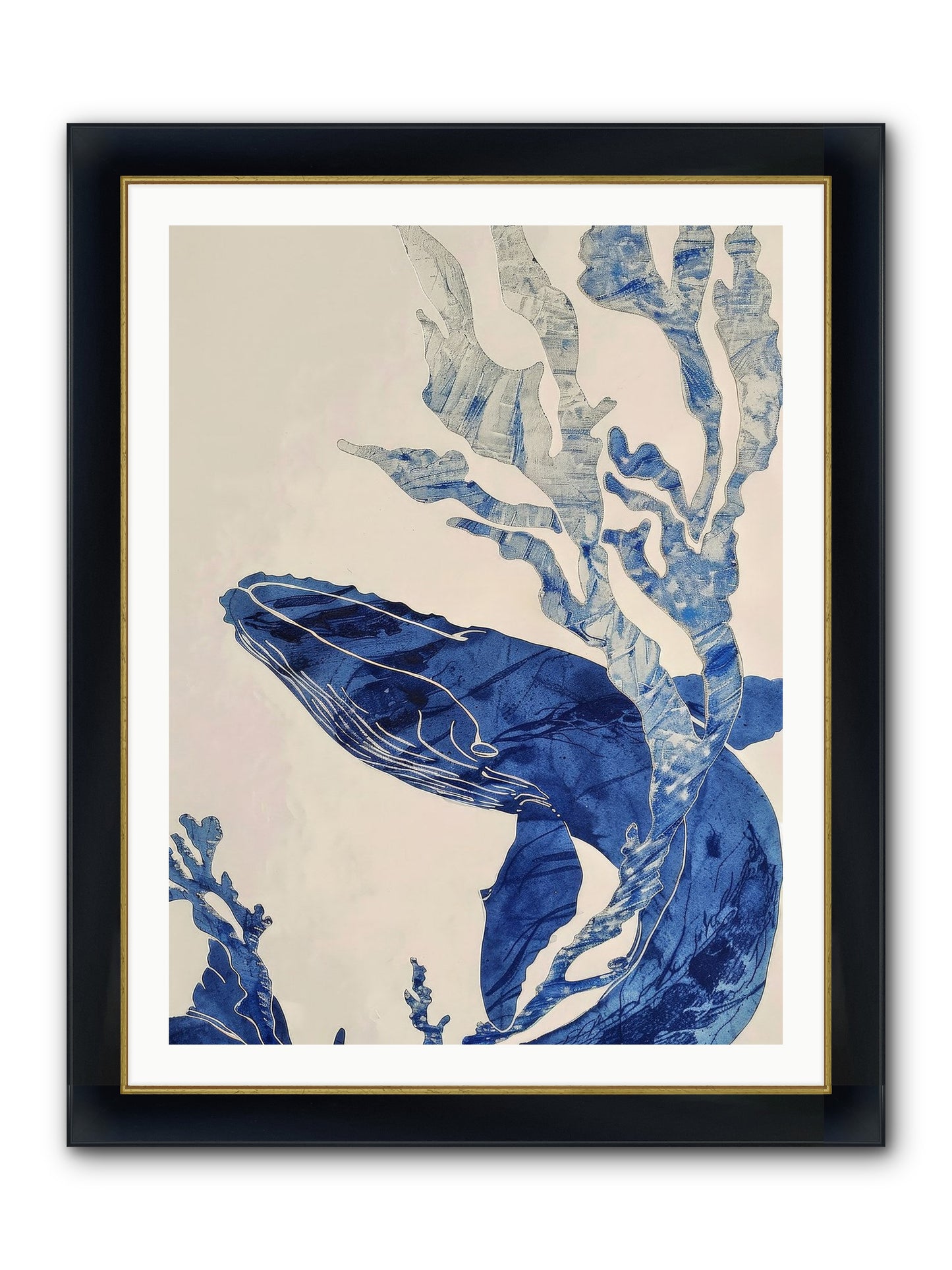 Aegean Echoes Framed Print - Wide Black w/Gold 30x40