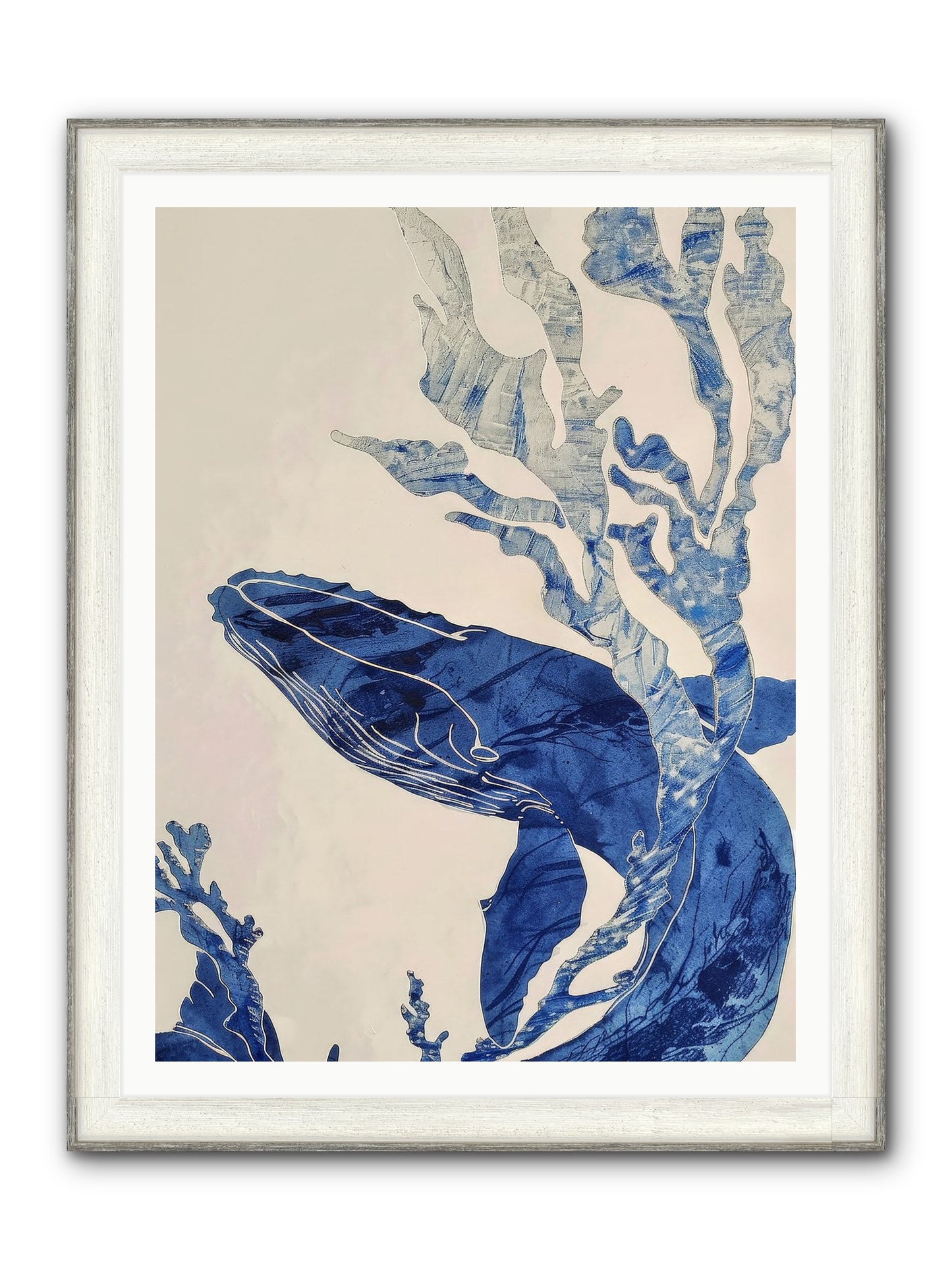 Aegean Echoes Framed Print - Driftwood White 36x48
