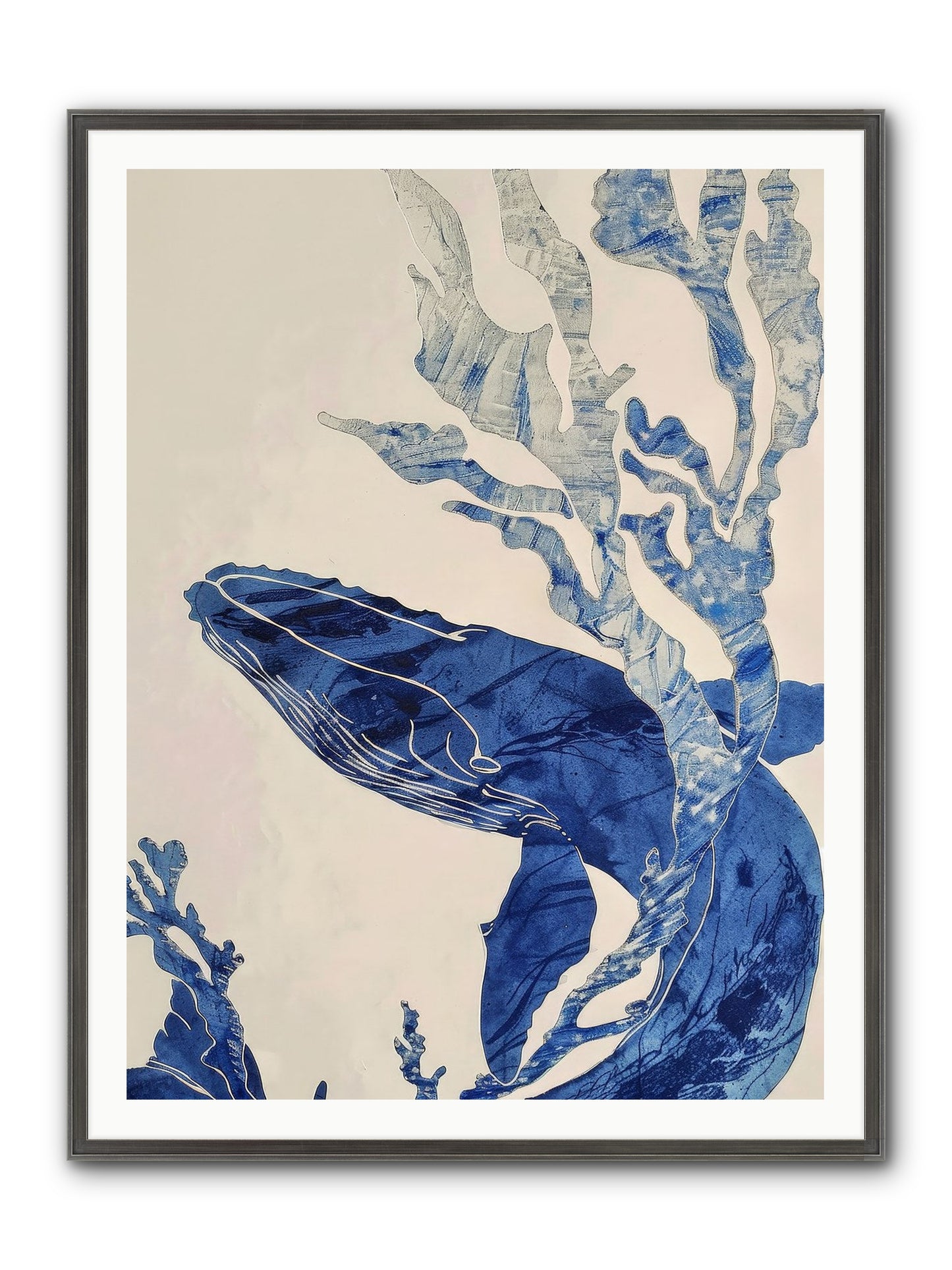Aegean Echoes Framed Print - Slimwoods Black/Silver 36x48