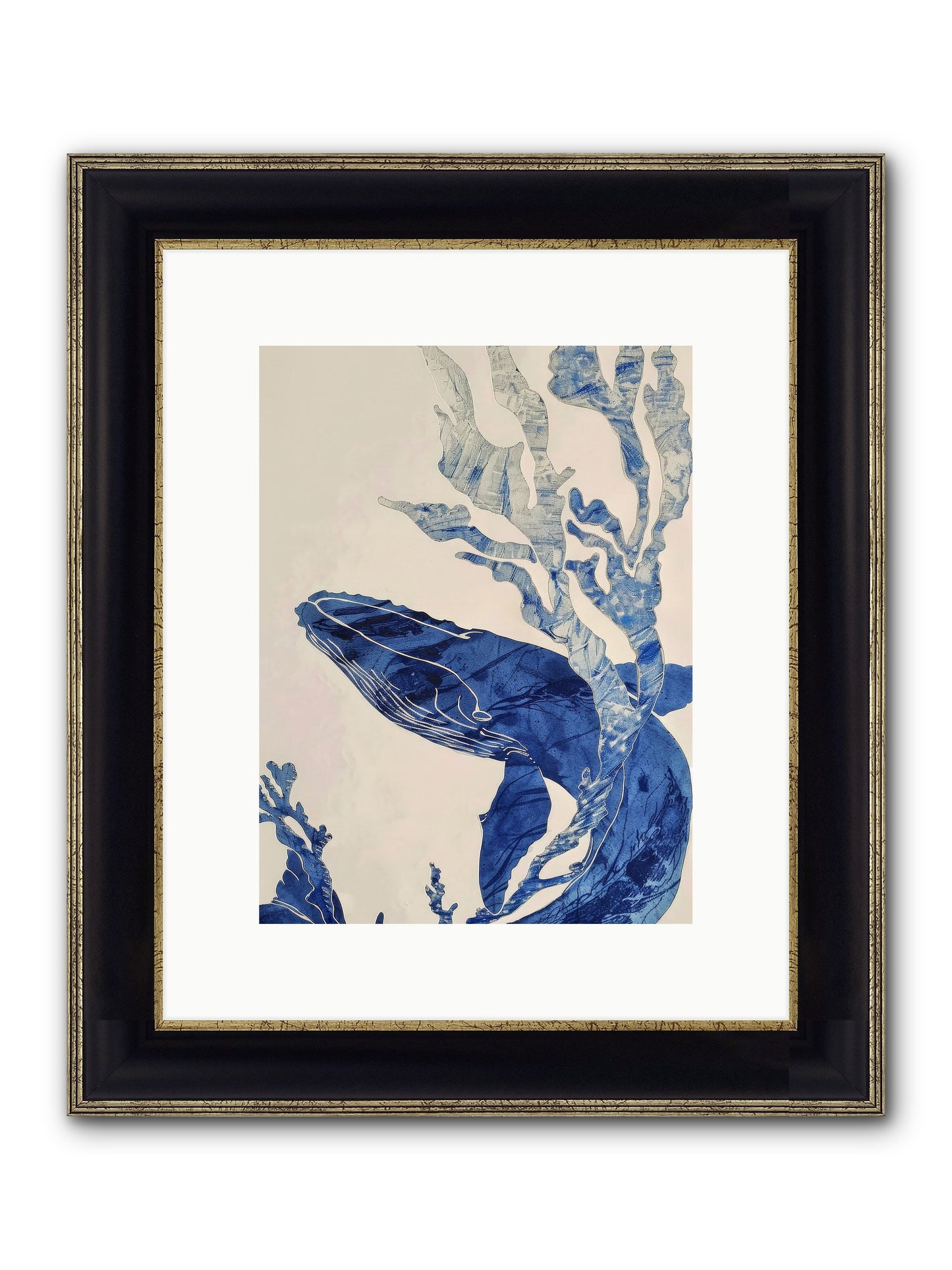 Aegean Echoes Framed Print - Black & Gold 9x12