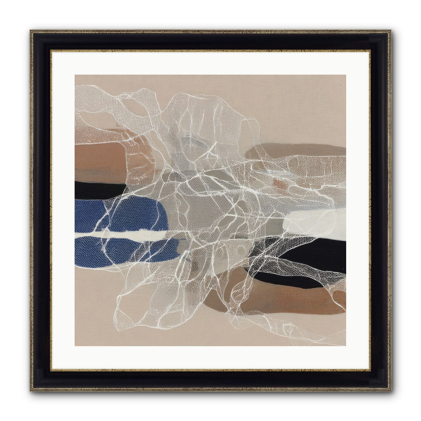Aegis Framed Print - Black & Gold 24x24