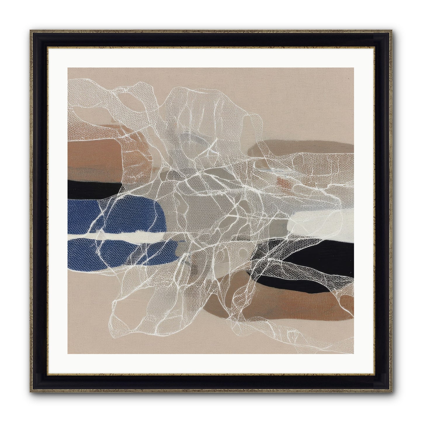 Aegis Framed Print - Black & Gold 30x30