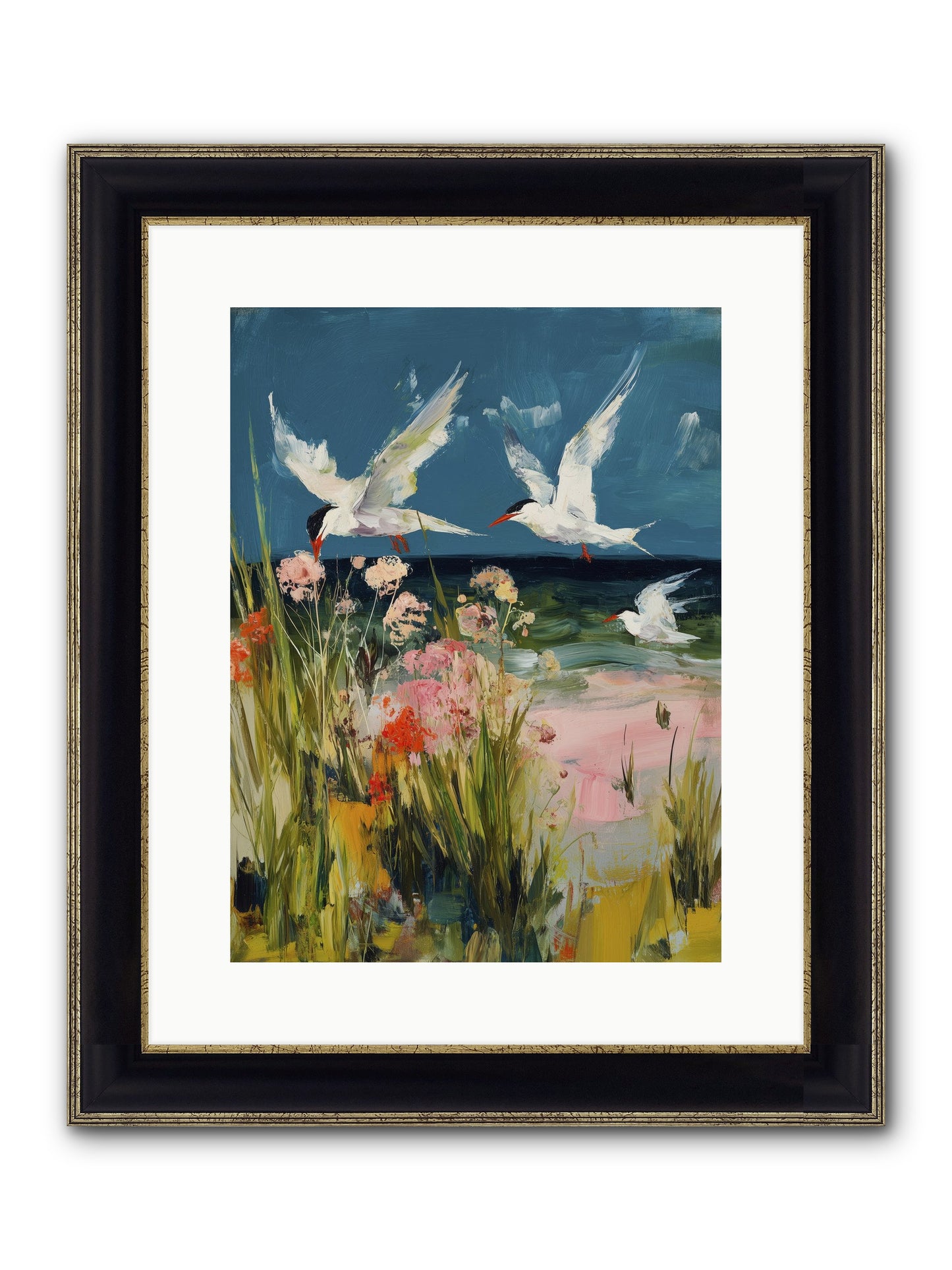 Aerial Poetry Framed Print - Black & Gold 12x16