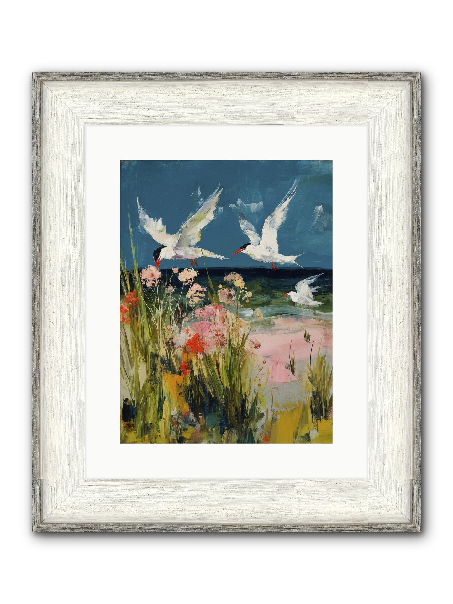 Aerial Poetry Framed Print - Driftwood White 12x16