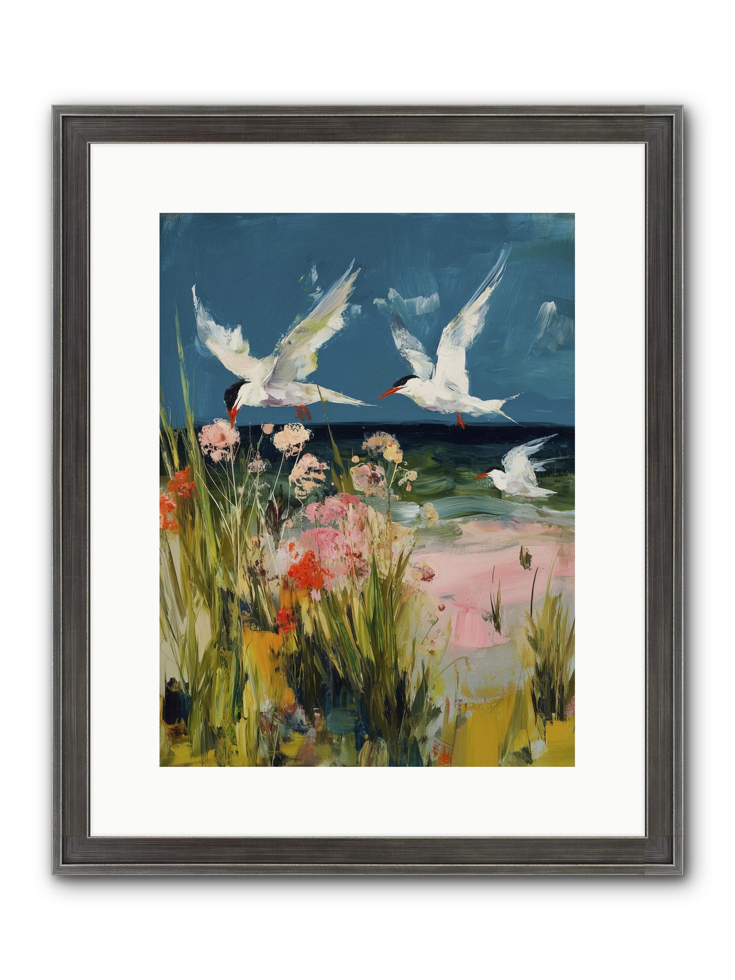 Aerial Poetry Framed Print - Slimwoods Black/Silver 12x16