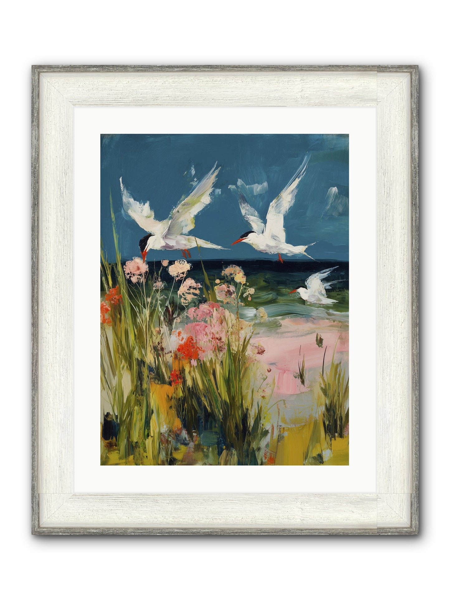 Aerial Poetry Framed Print - Driftwood White 18x24
