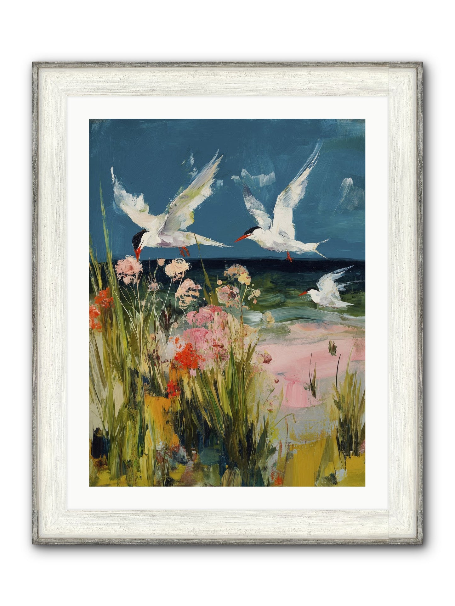 Aerial Poetry Framed Print - Driftwood White 24x32