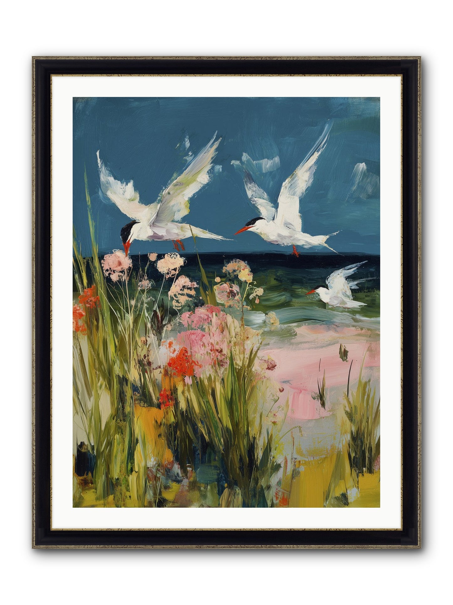 Aerial Poetry Framed Print - Black & Gold 30x40
