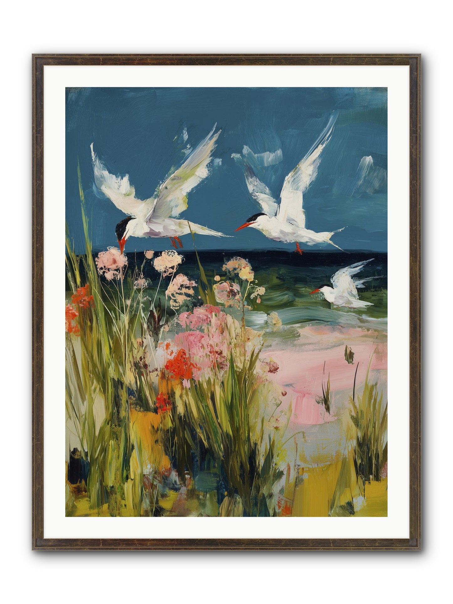 Aerial Poetry Framed Print - Slimwoods Black/Gold 30x40