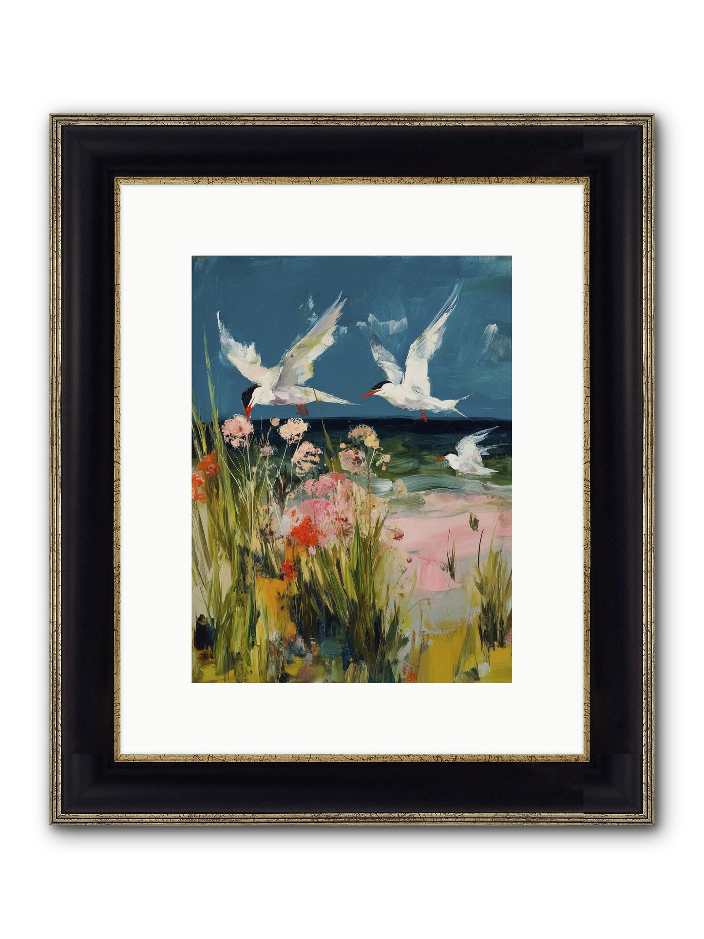 Aerial Poetry Framed Print - Black & Gold 9x12