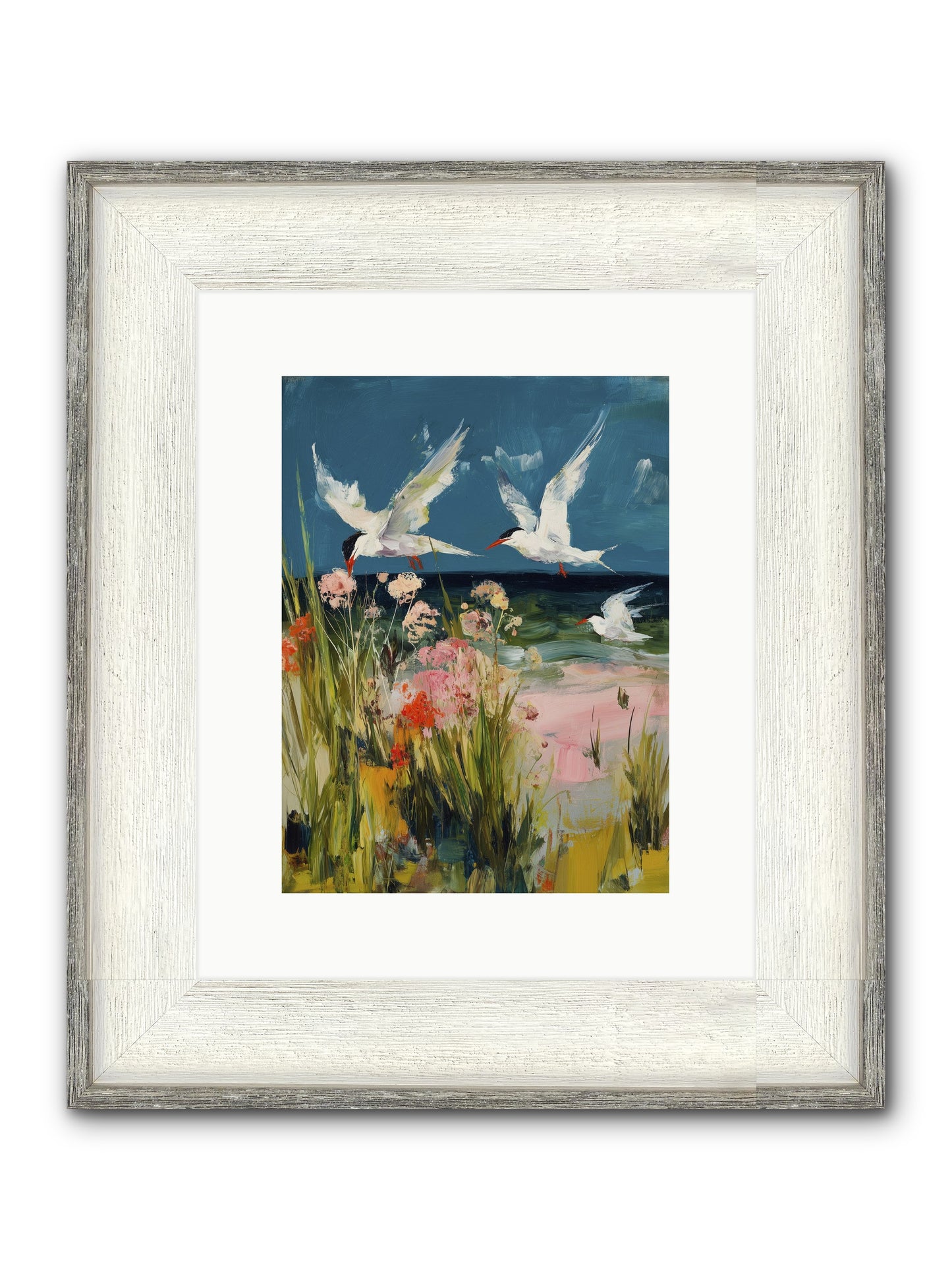 Aerial Poetry Framed Print - Driftwood White 9x12