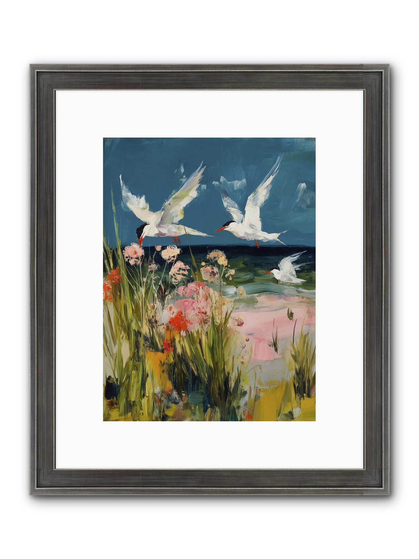 Aerial Poetry Framed Print - Slimwoods Black/Silver 9x12