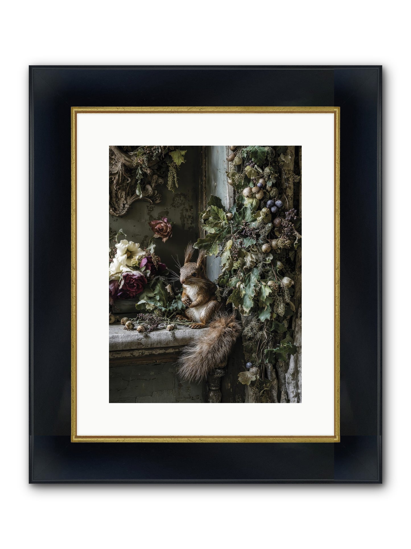 Aesop Framed Print - Wide Black w/Gold 12x16
