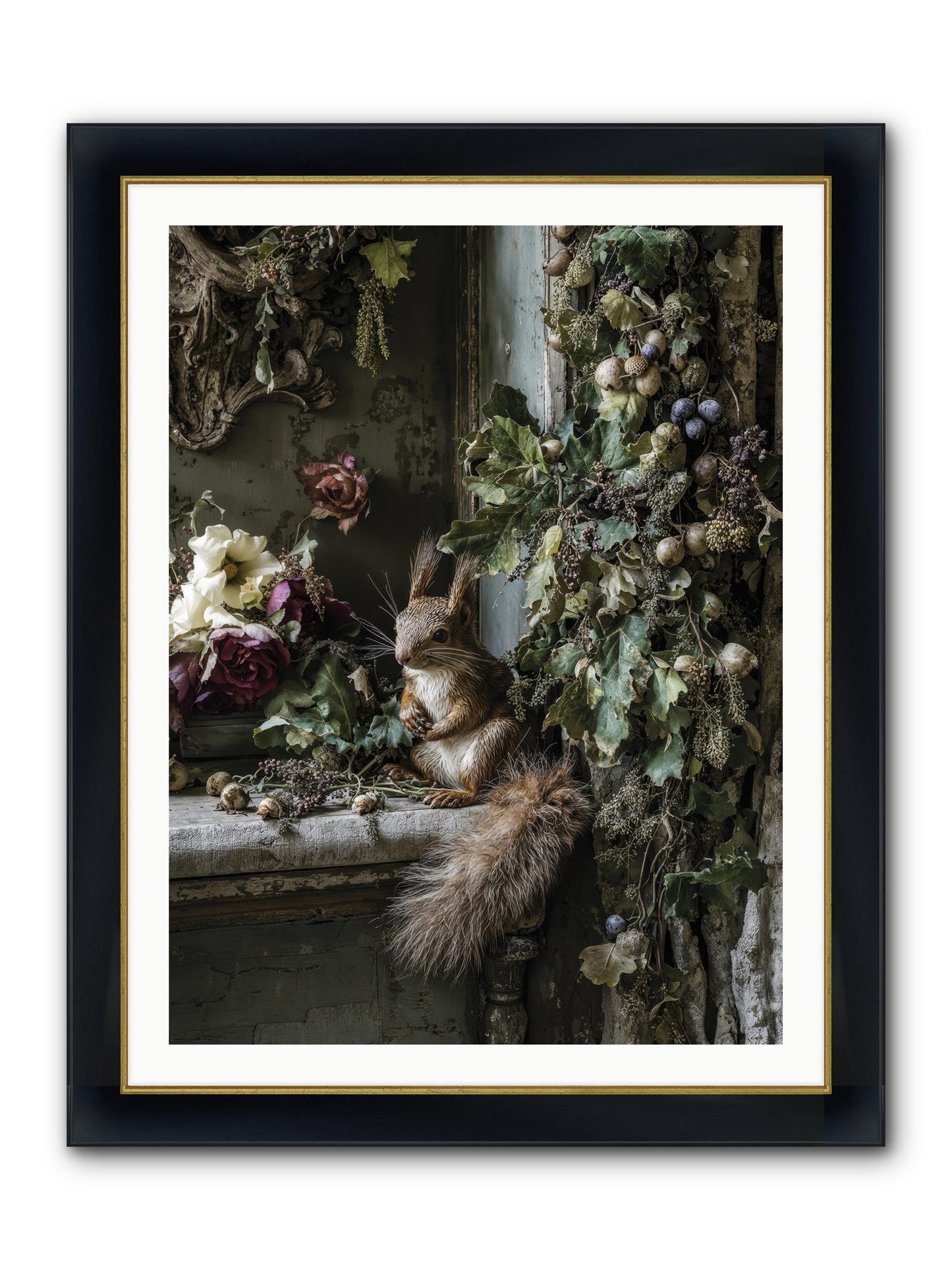 Aesop Framed Print - Wide Black w/Gold 30x40