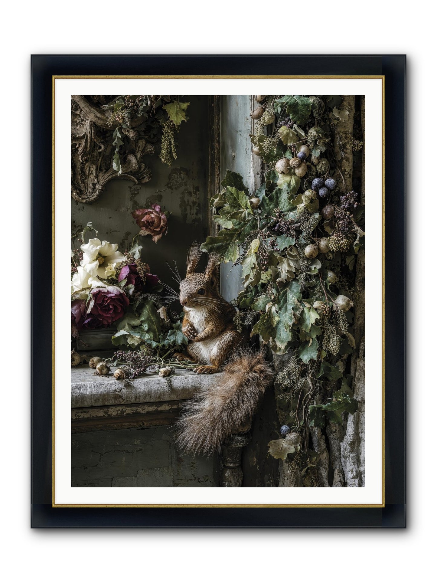 Aesop Framed Print - Wide Black w/Gold 36x48