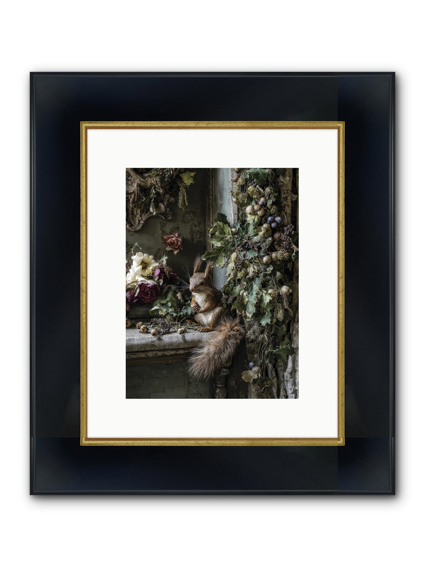 Aesop Framed Print - Wide Black w/Gold 9x12