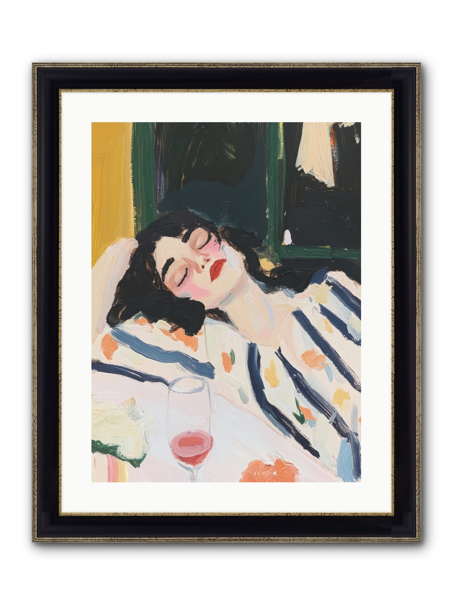 Aesthetic Grace Framed Print - Black & Gold 18x24